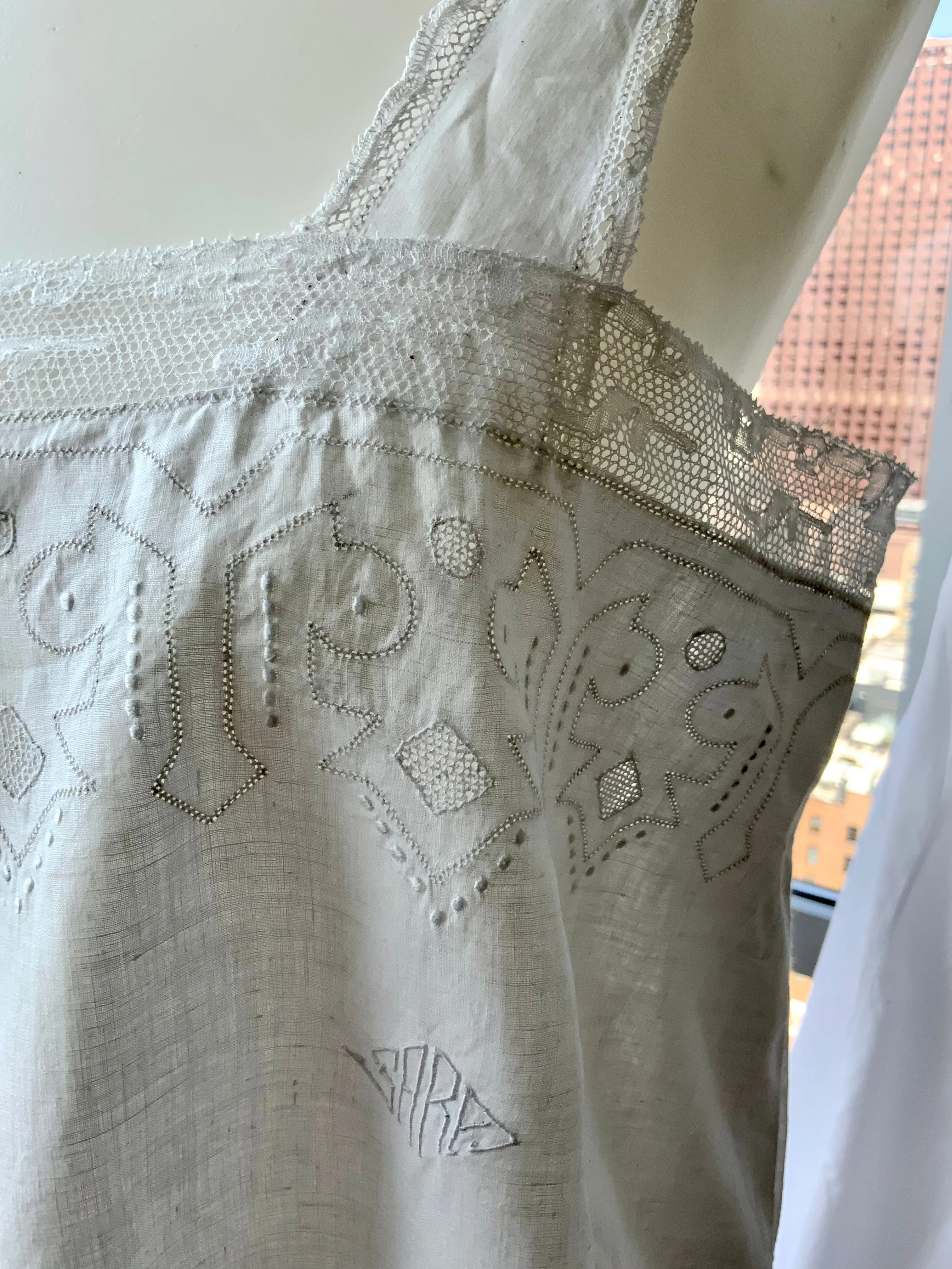 Sara Antique Cotton Slip Dress - 1900