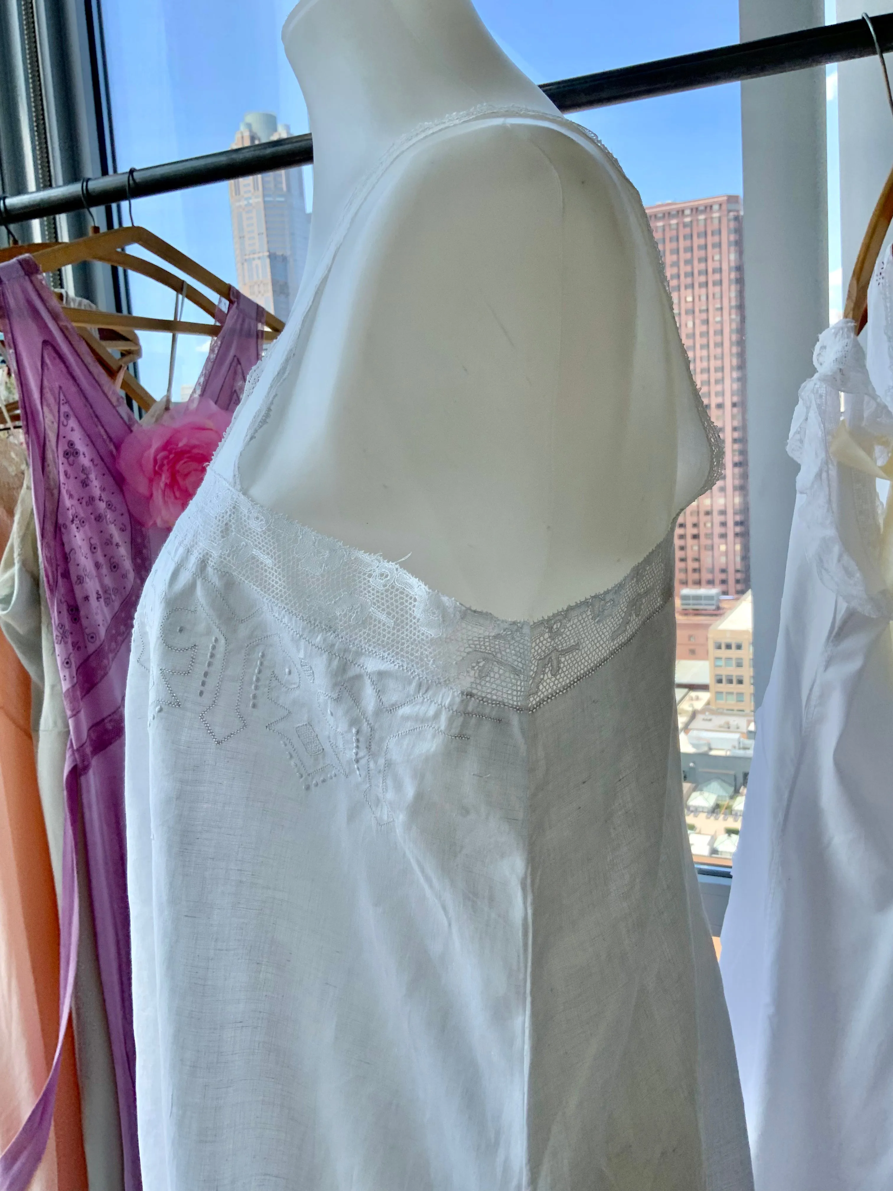 Sara Antique Cotton Slip Dress - 1900