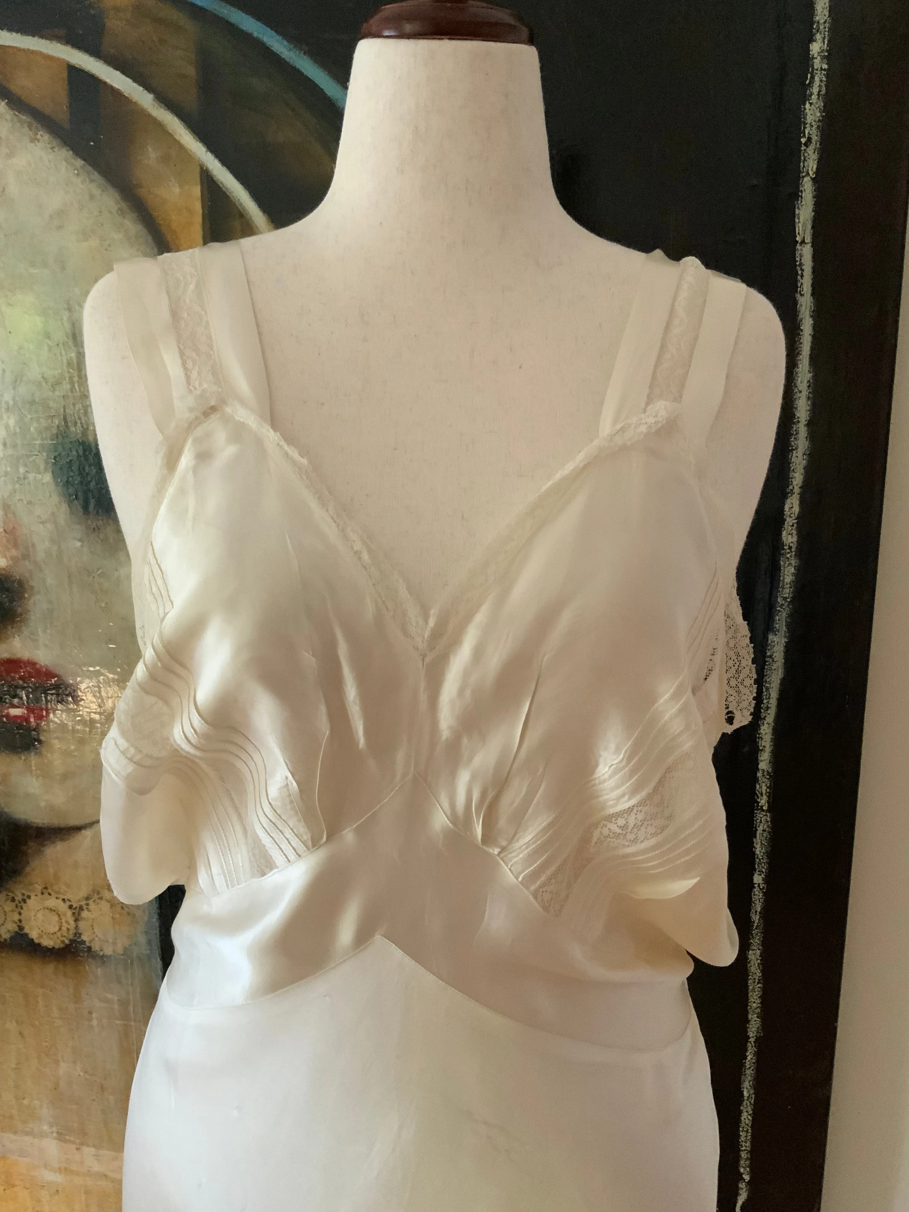 Satin Bridal Nightgown - 50s - 50AE
