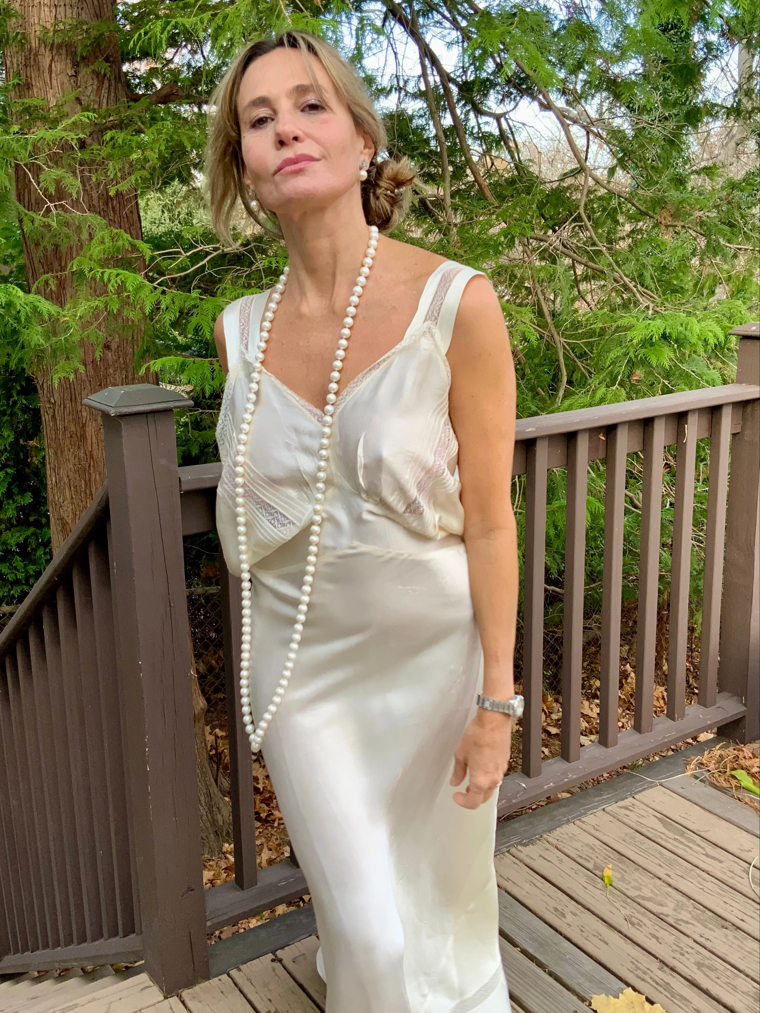 Satin Bridal Nightgown - 50s - 50AE