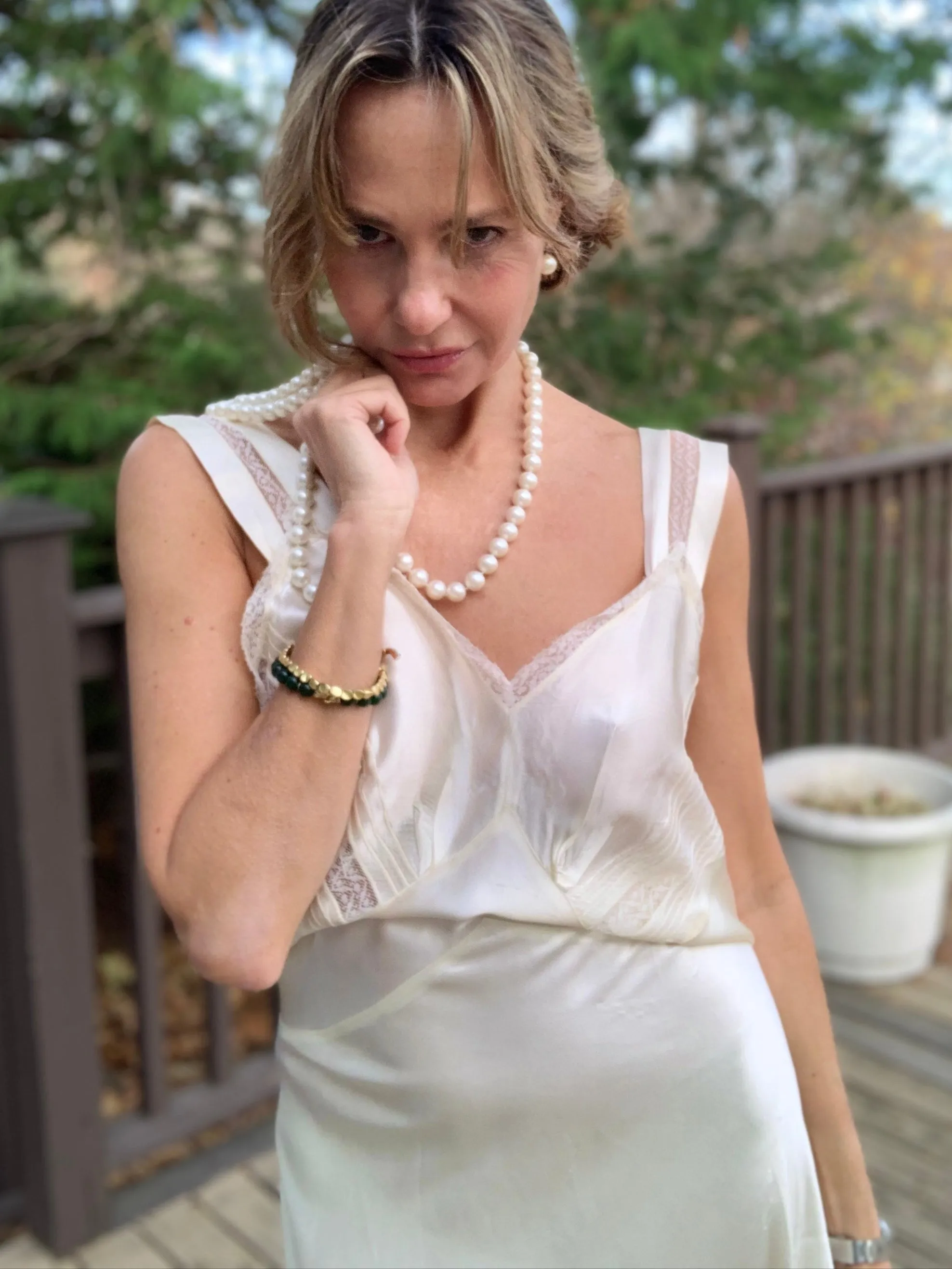 Satin Bridal Nightgown - 50s - 50AE
