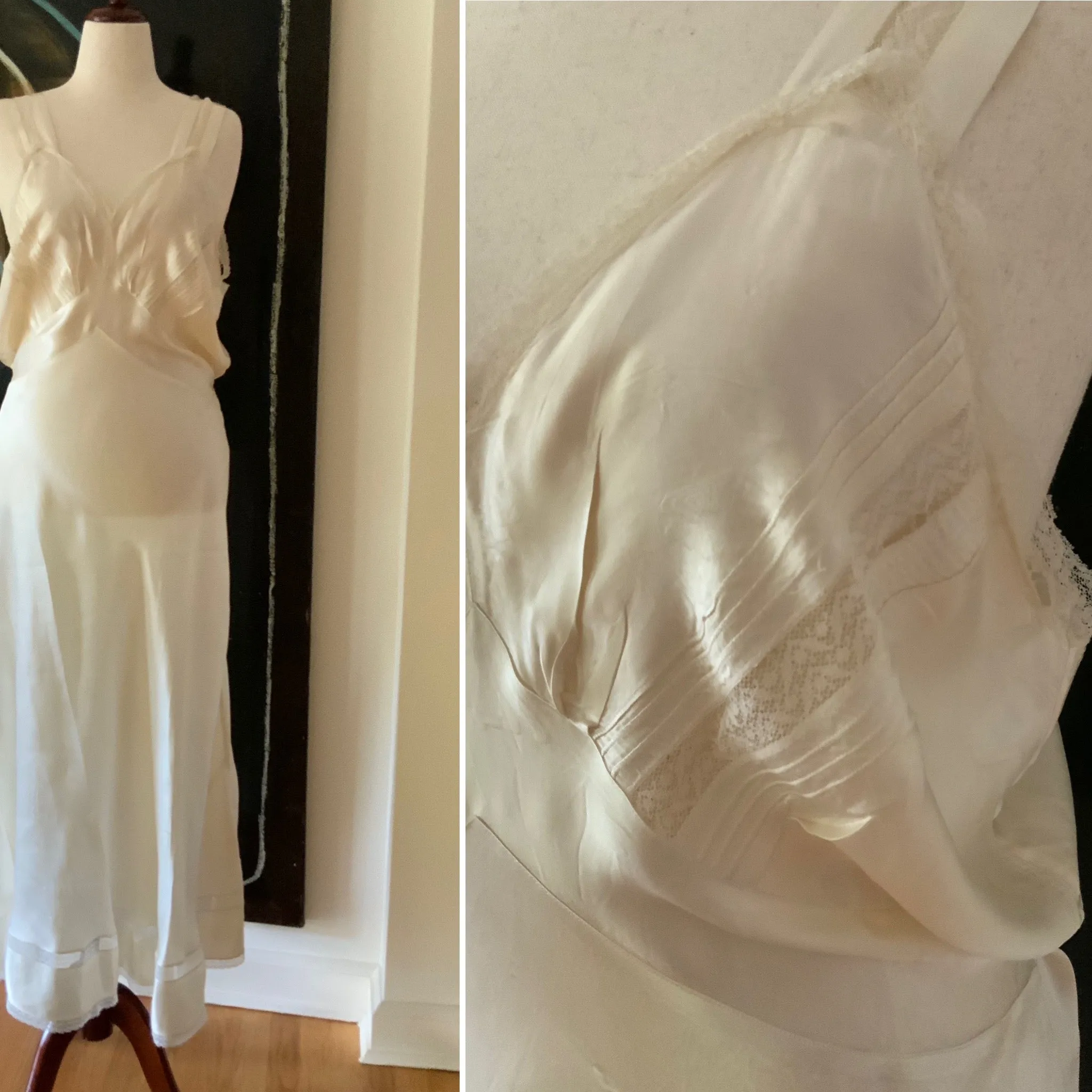 Satin Bridal Nightgown - 50s - 50AE