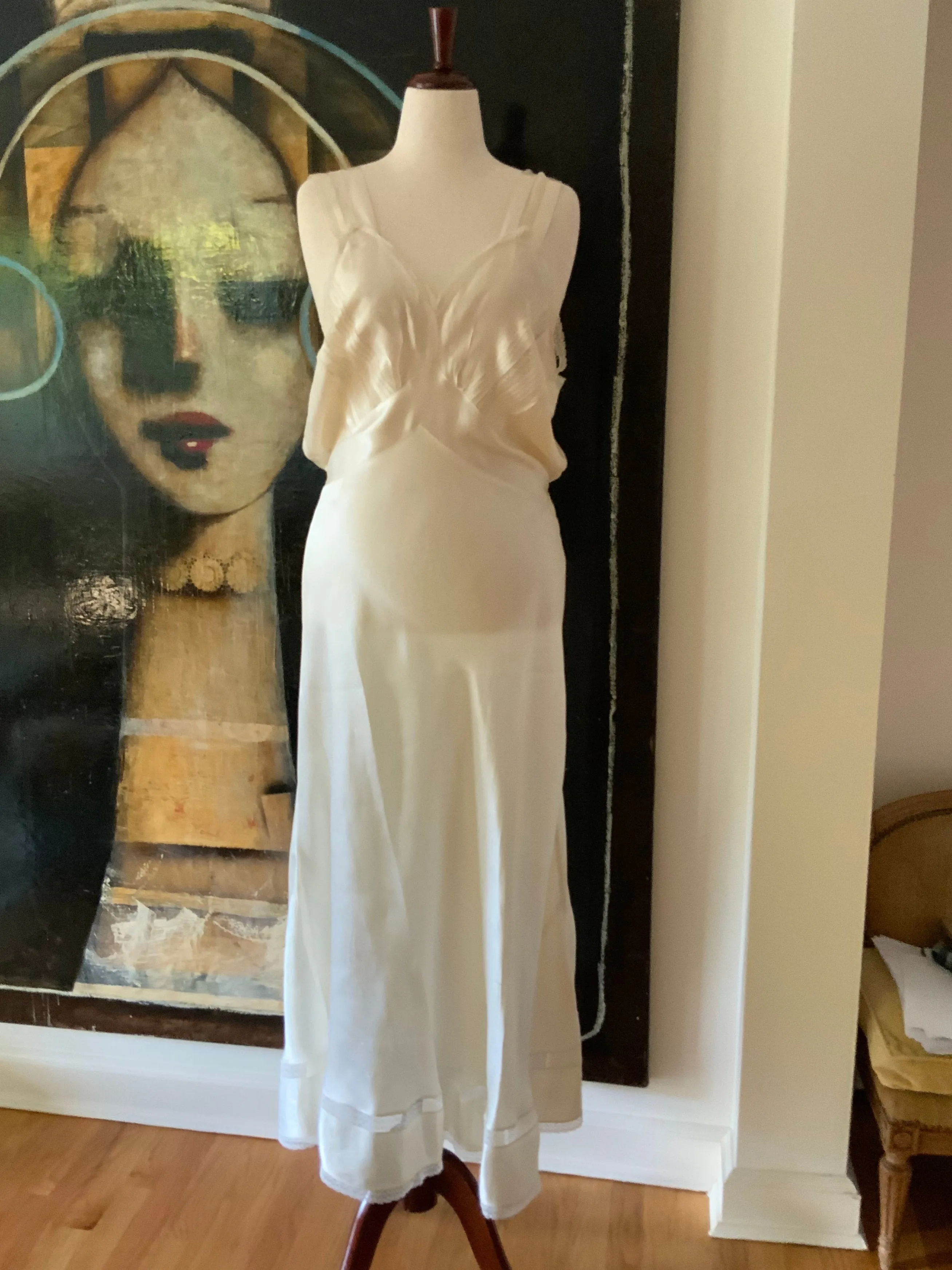 Satin Bridal Nightgown - 50s - 50AE