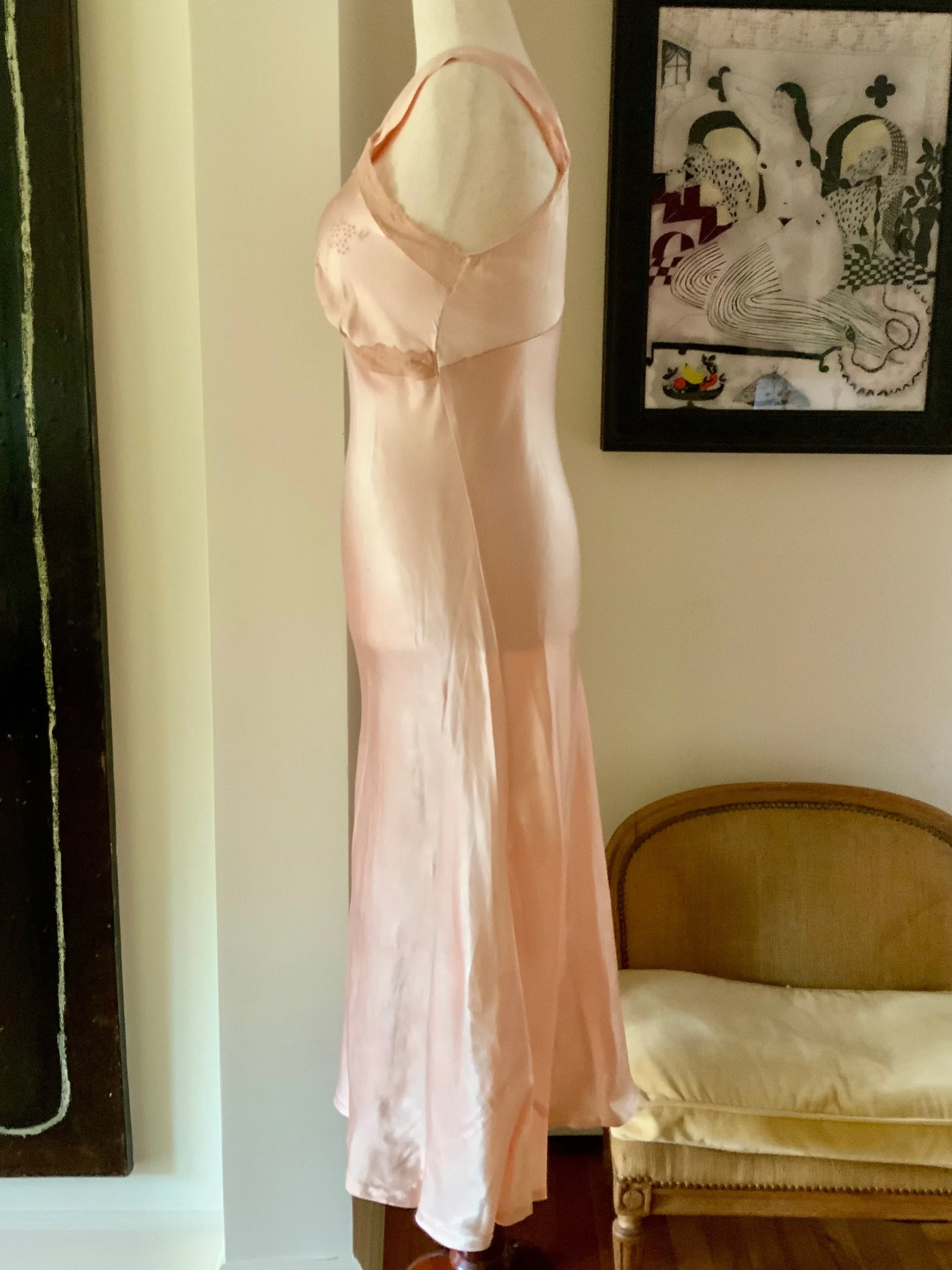 Satin Bridal Nightgown - 50s - M/L - 50AD