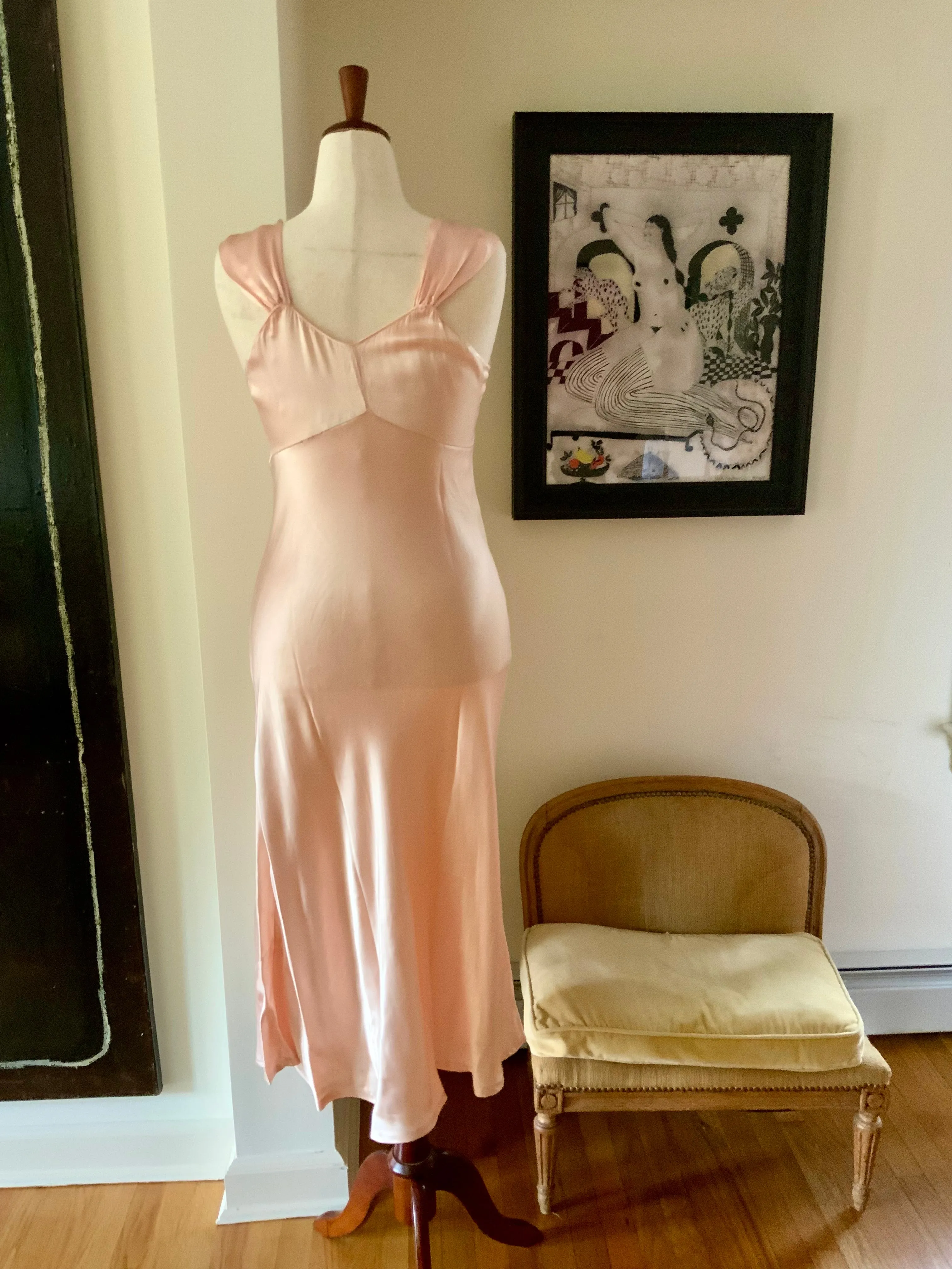 Satin Bridal Nightgown - 50s - M/L - 50AD