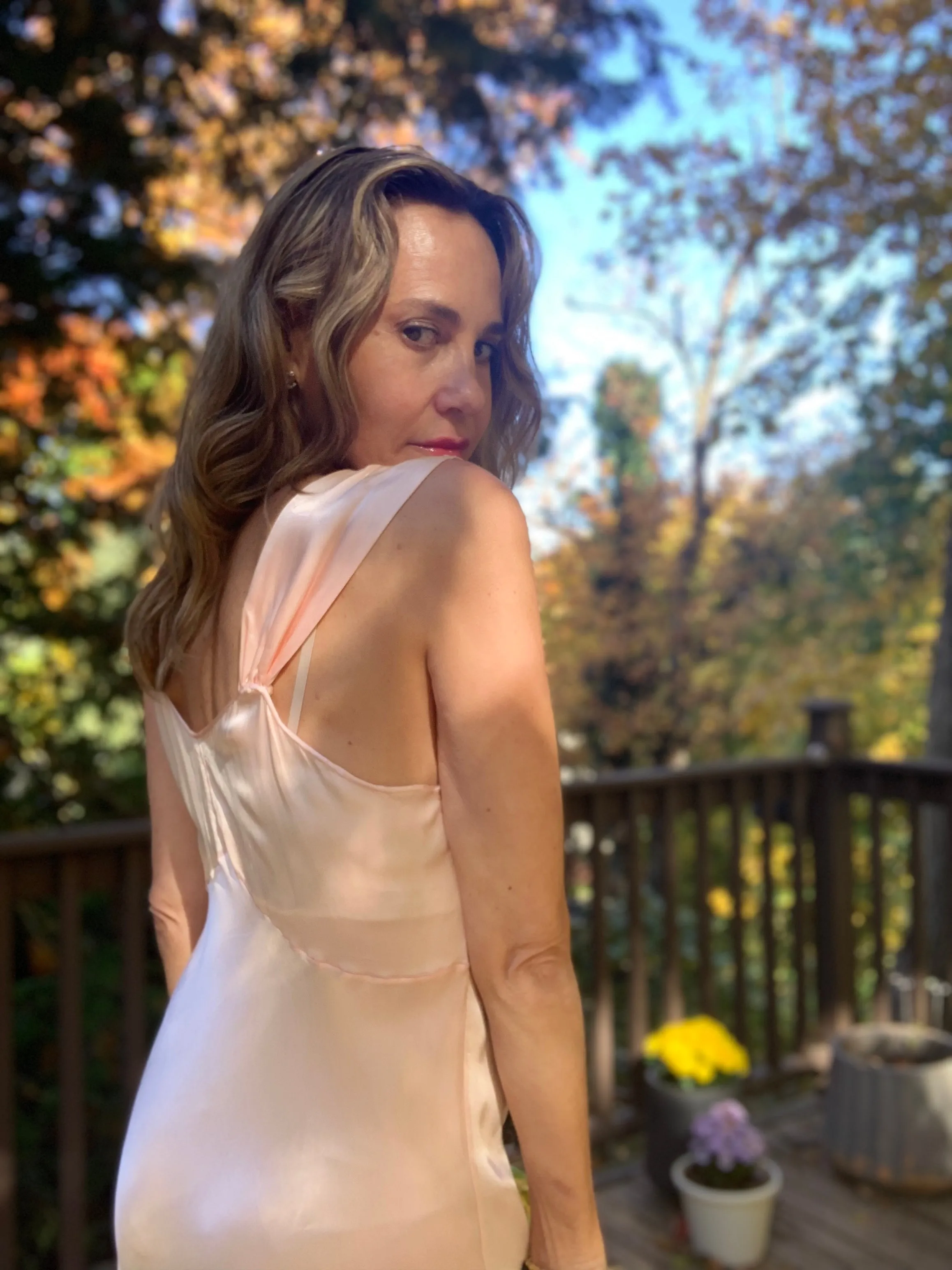 Satin Bridal Nightgown - 50s - M/L - 50AD