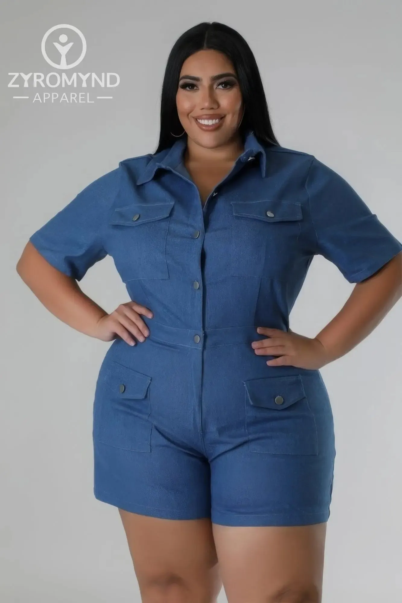 Semi-stretch Romper