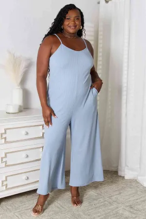 Serena Basic Bae Full Size Spaghetti Strap V-Neck Jumpsuit