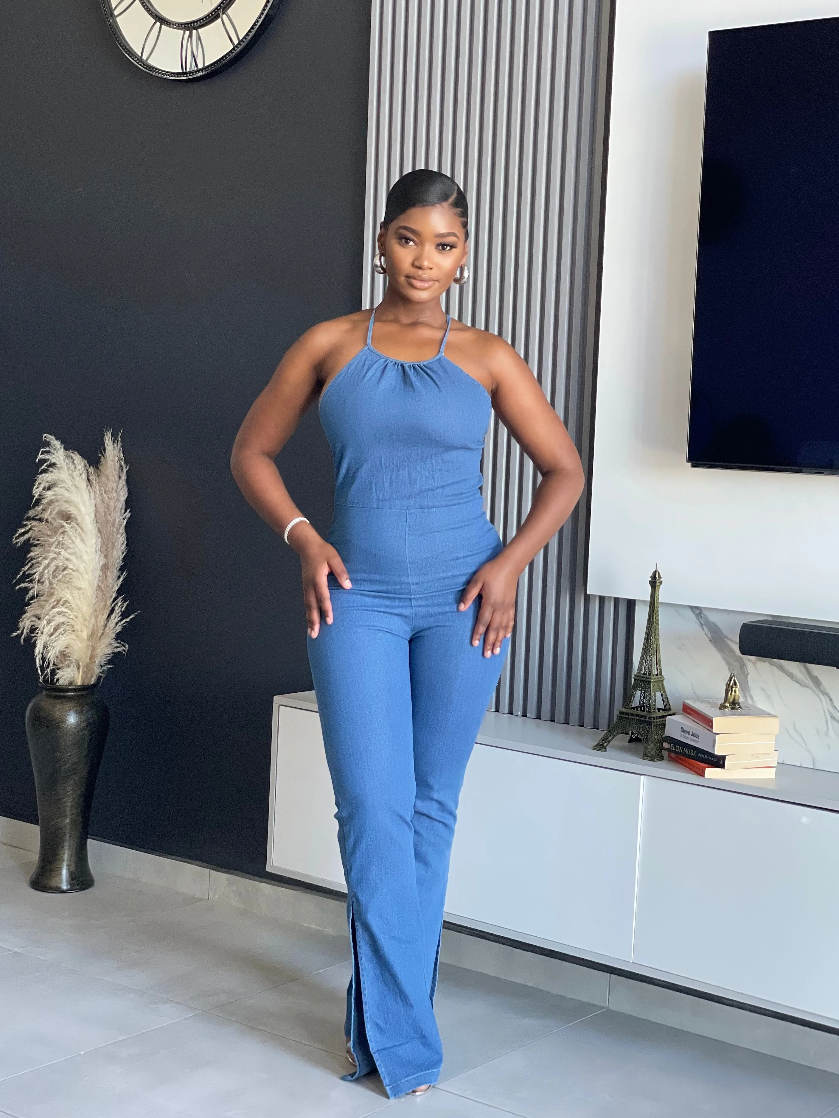 Set The Trend Denim Jumpsuit