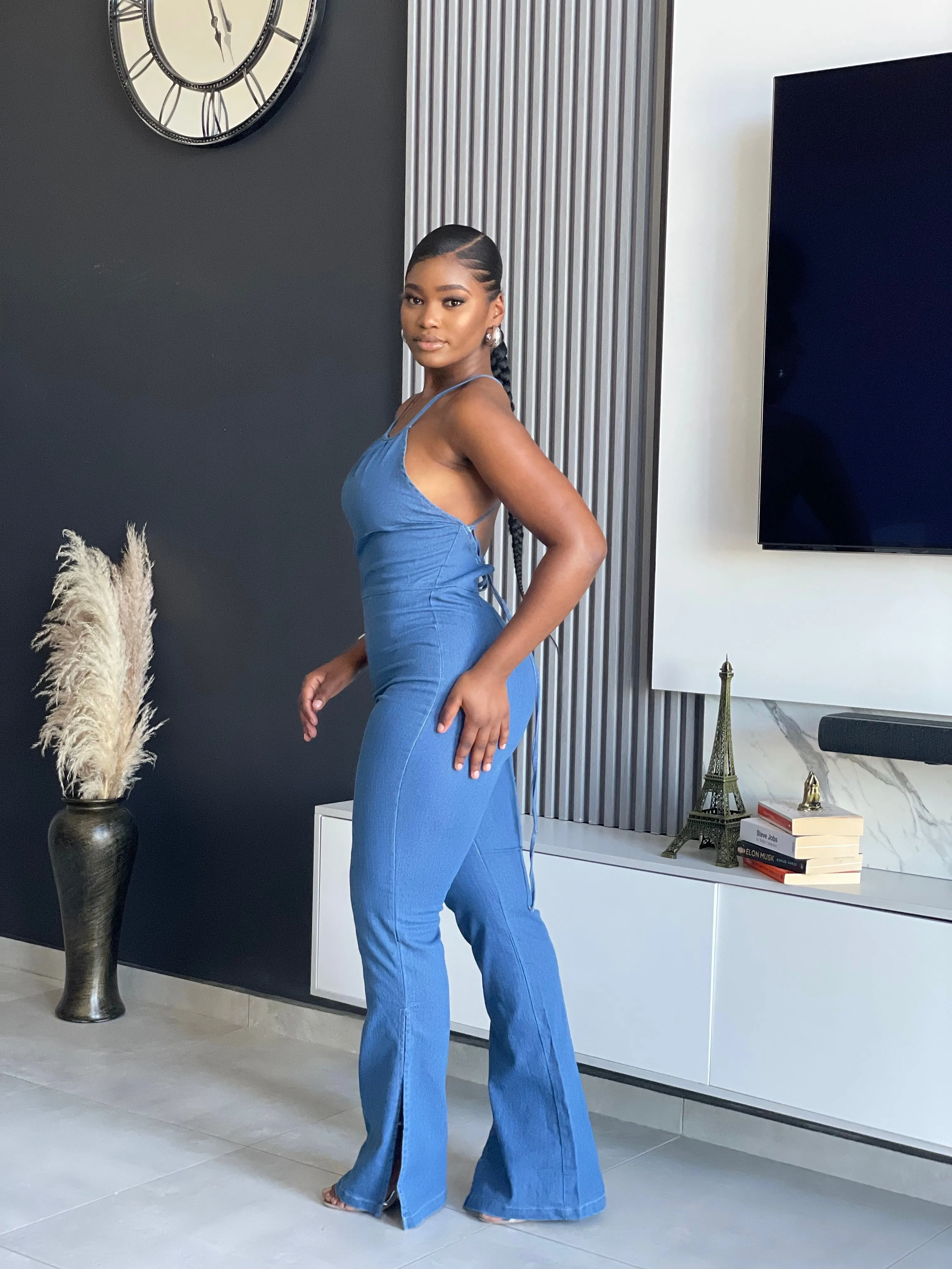 Set The Trend Denim Jumpsuit