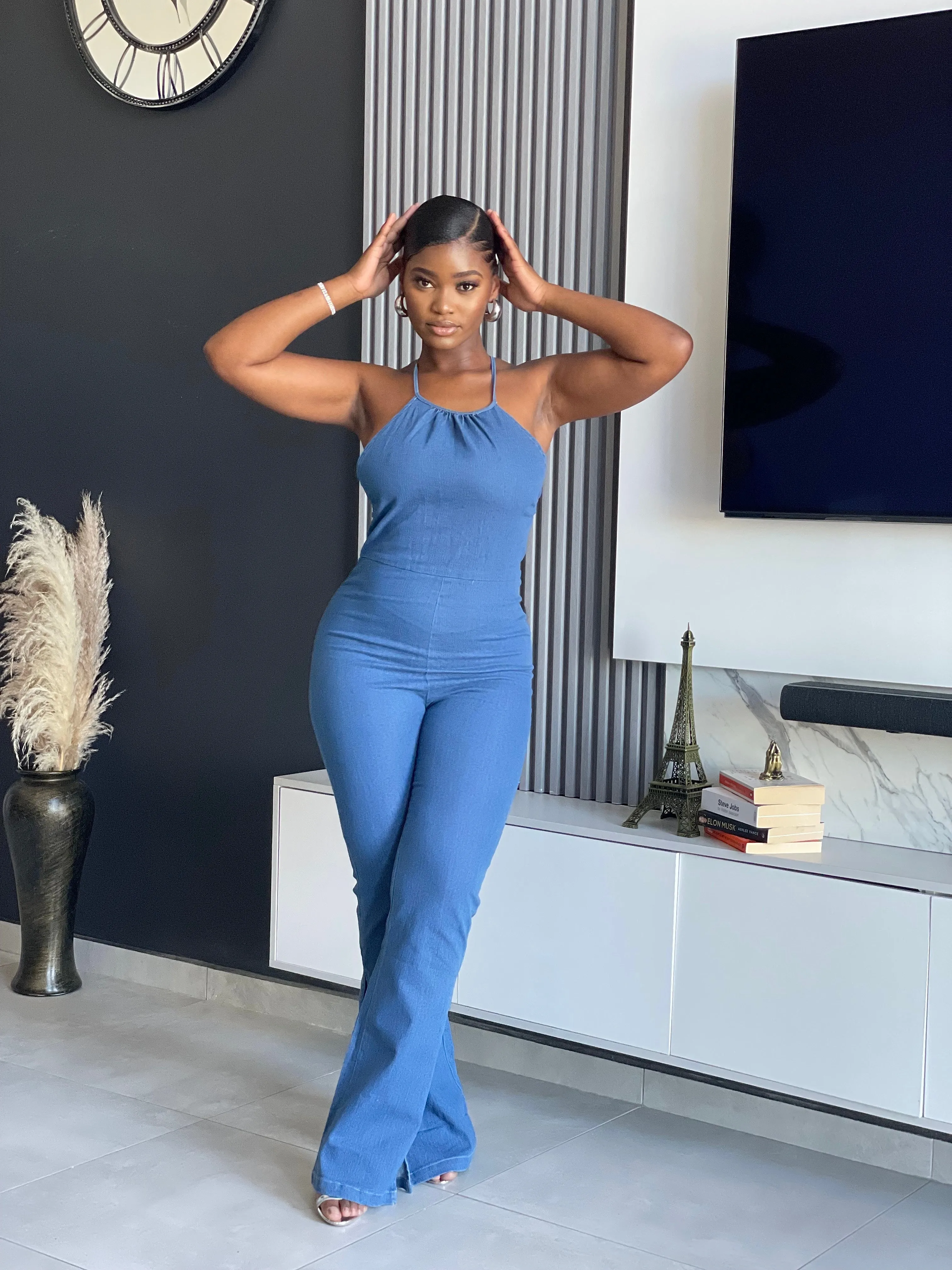 Set The Trend Denim Jumpsuit