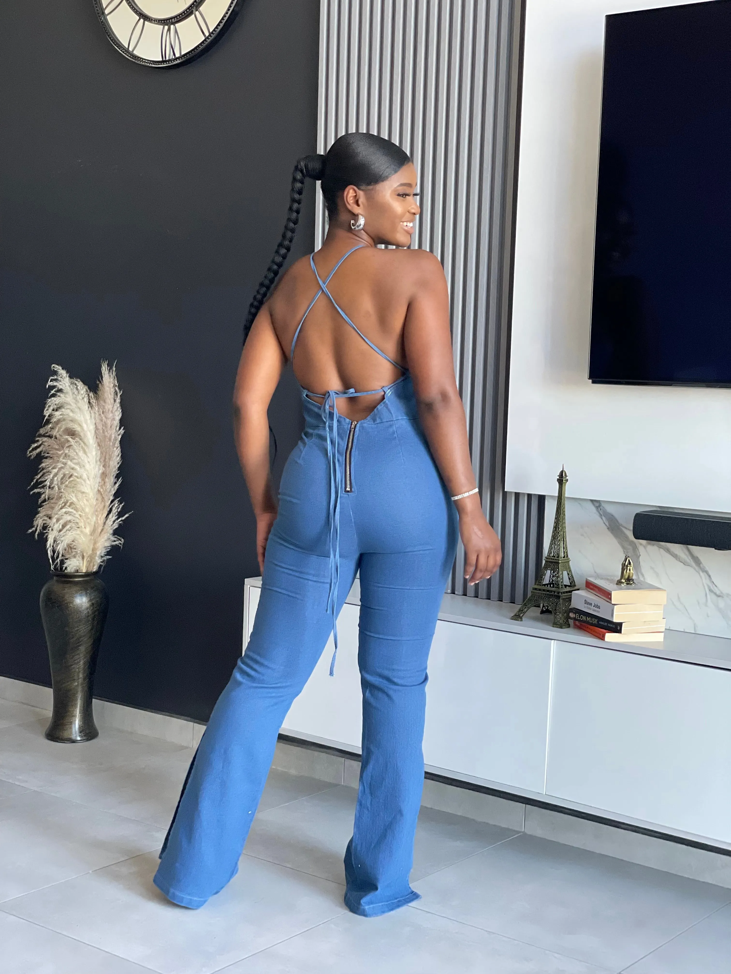Set The Trend Denim Jumpsuit