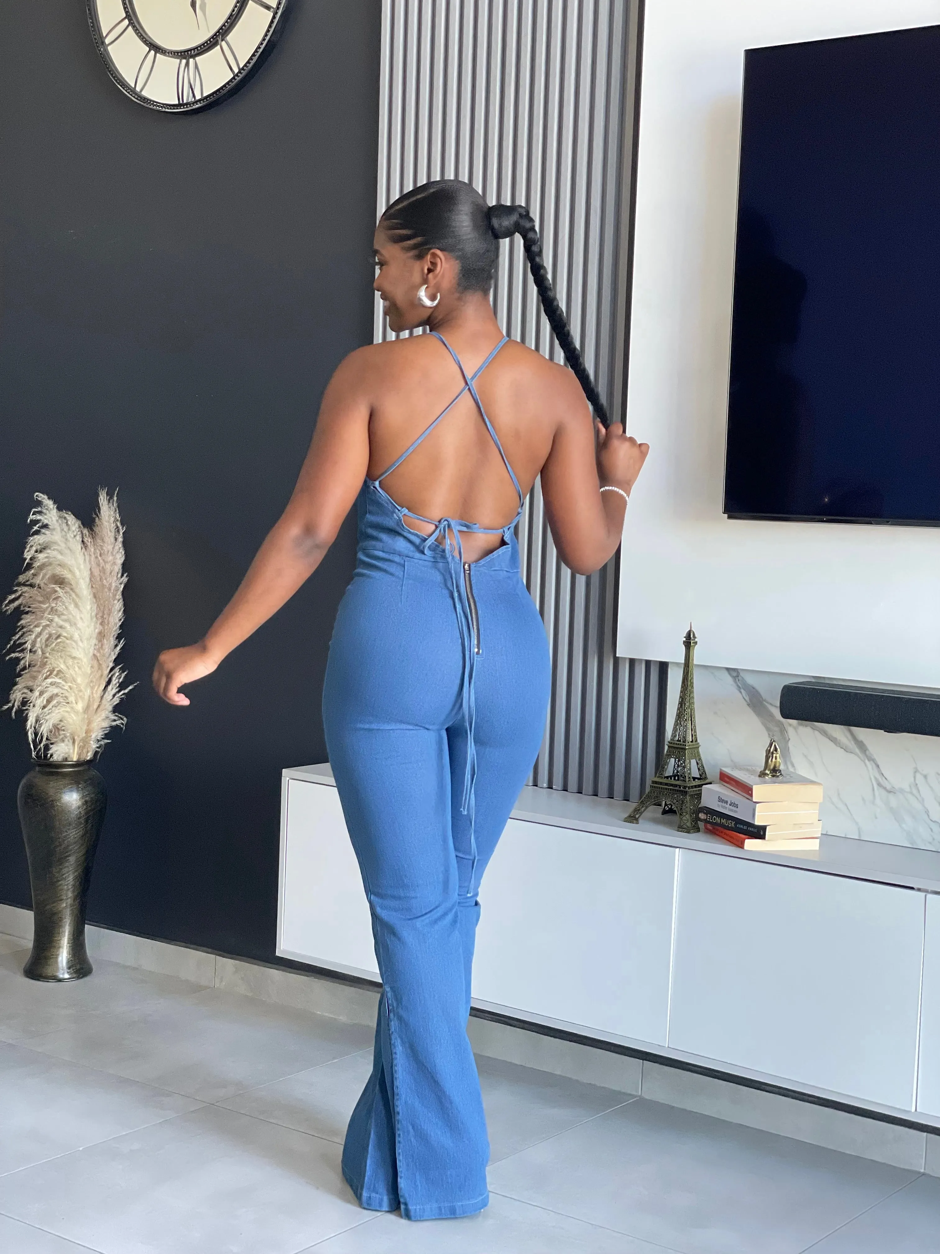 Set The Trend Denim Jumpsuit