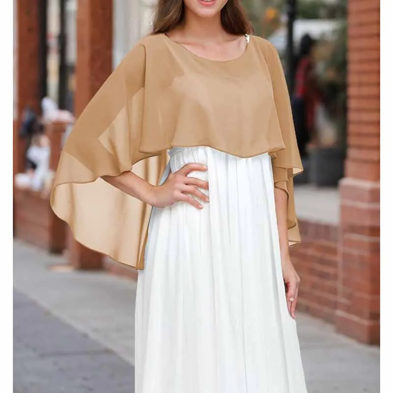 Sheer Shawls Chiffon Capes Wraps For Evening Dresses Soft Wedding Cover Up