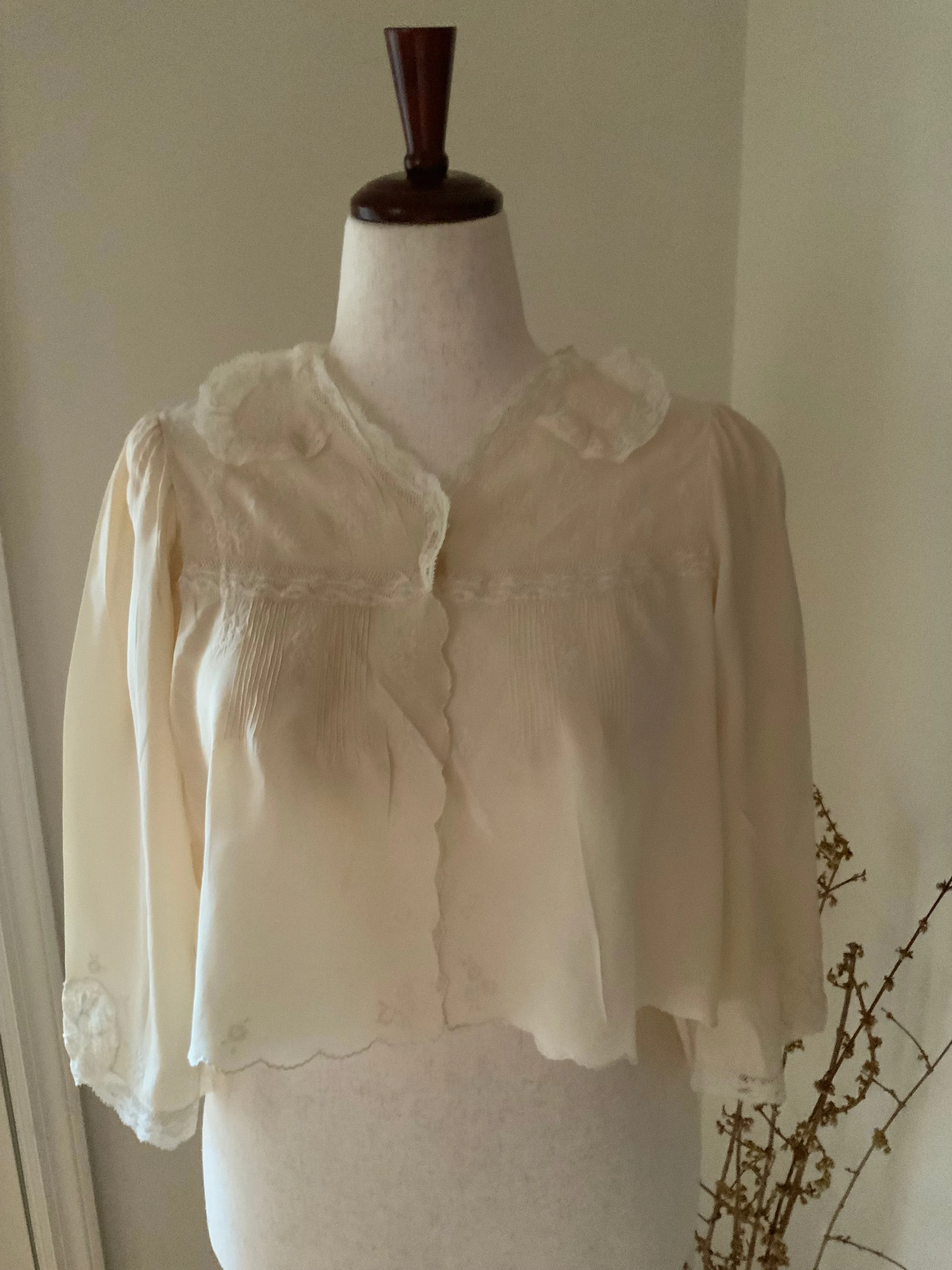 Silk Bed Jacket - Embellished - 20s -20N