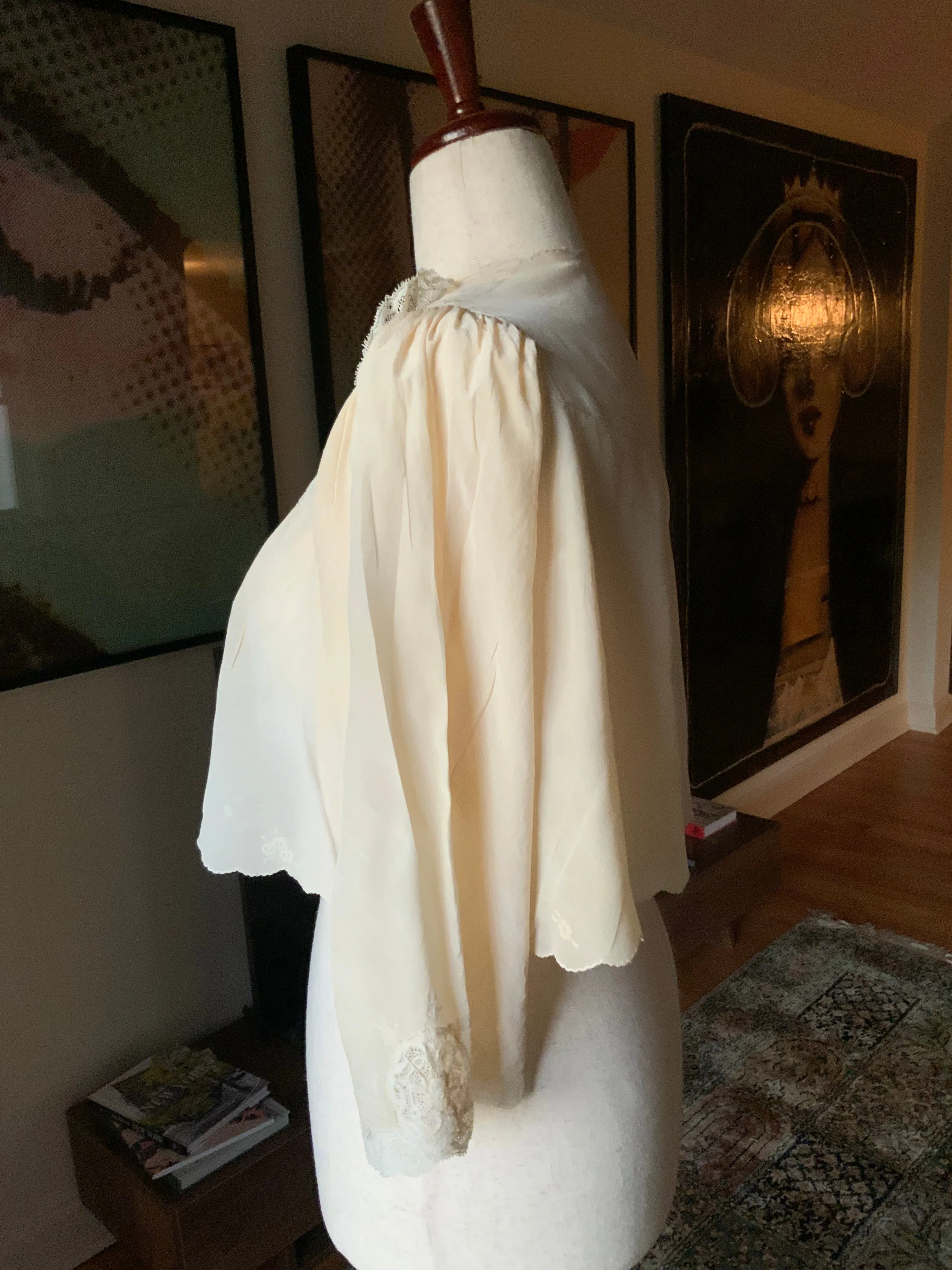 Silk Bed Jacket - Embellished - 20s -20N