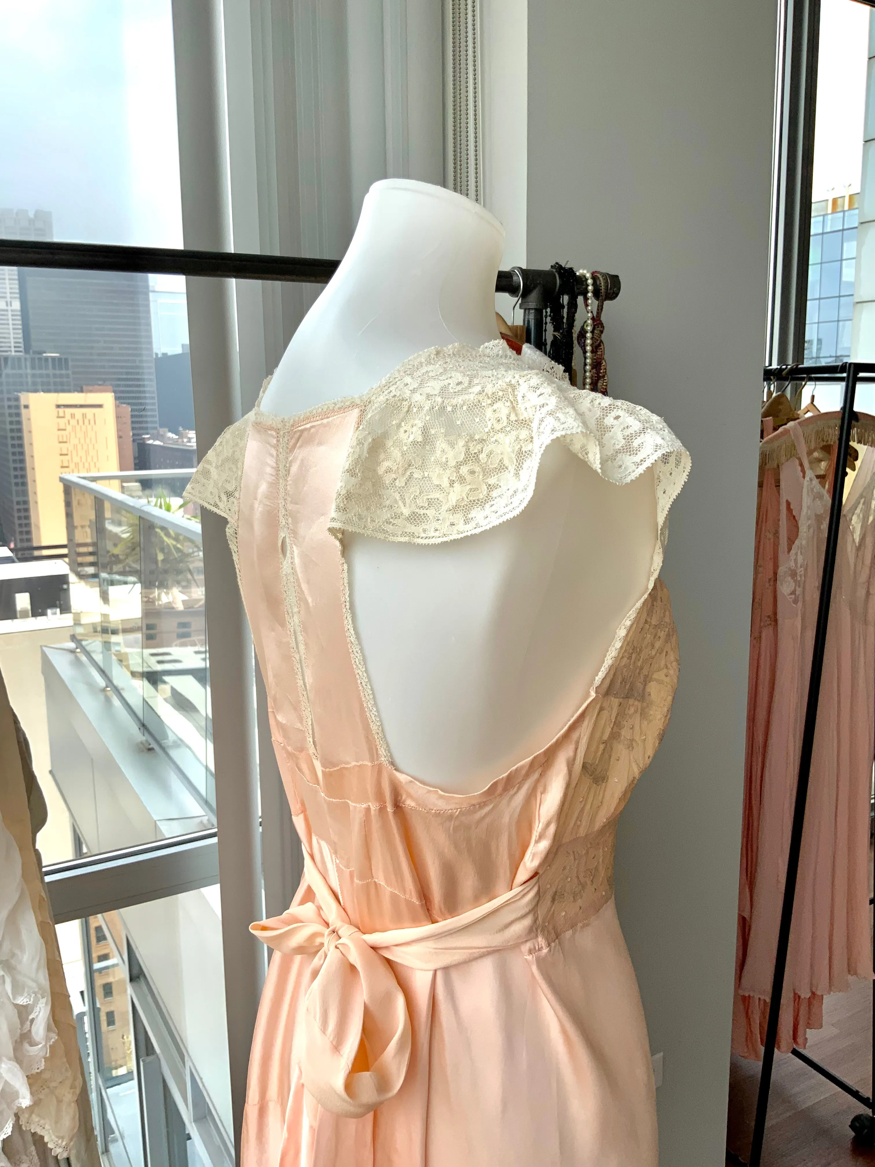 Silk Lace Bridal Nightgown - 30s - Bridal