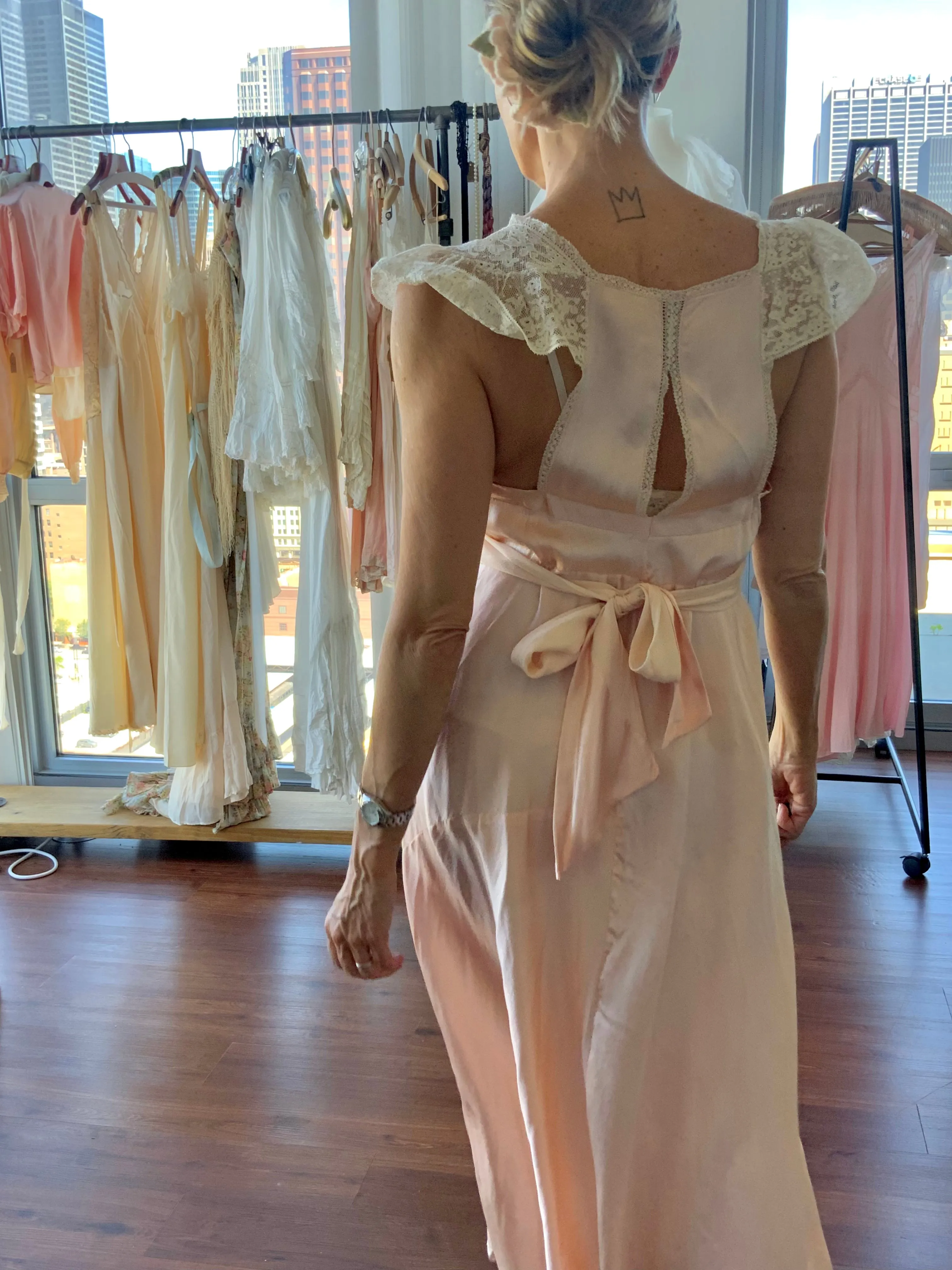 Silk Lace Bridal Nightgown - 30s - Bridal
