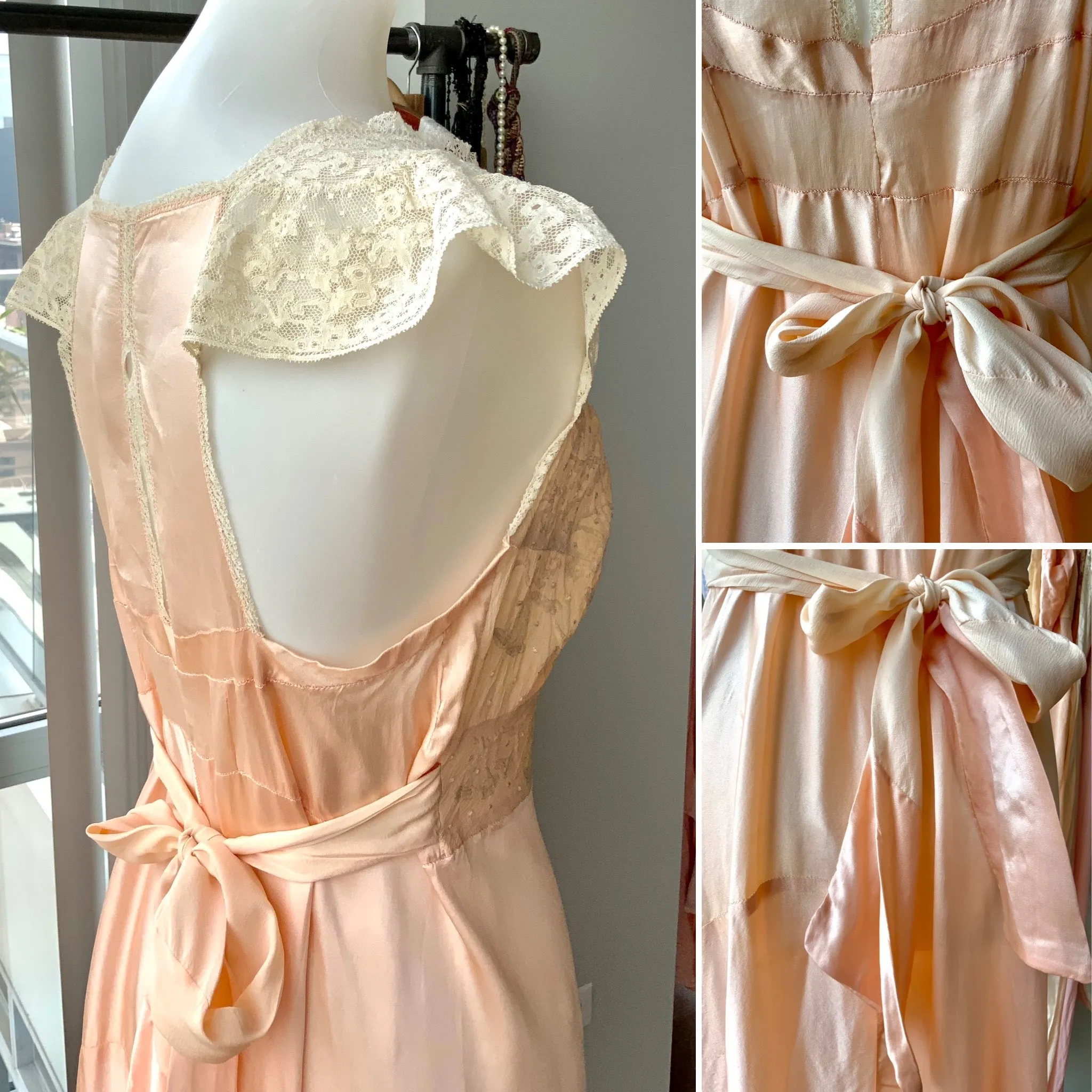 Silk Lace Bridal Nightgown - 30s - Bridal