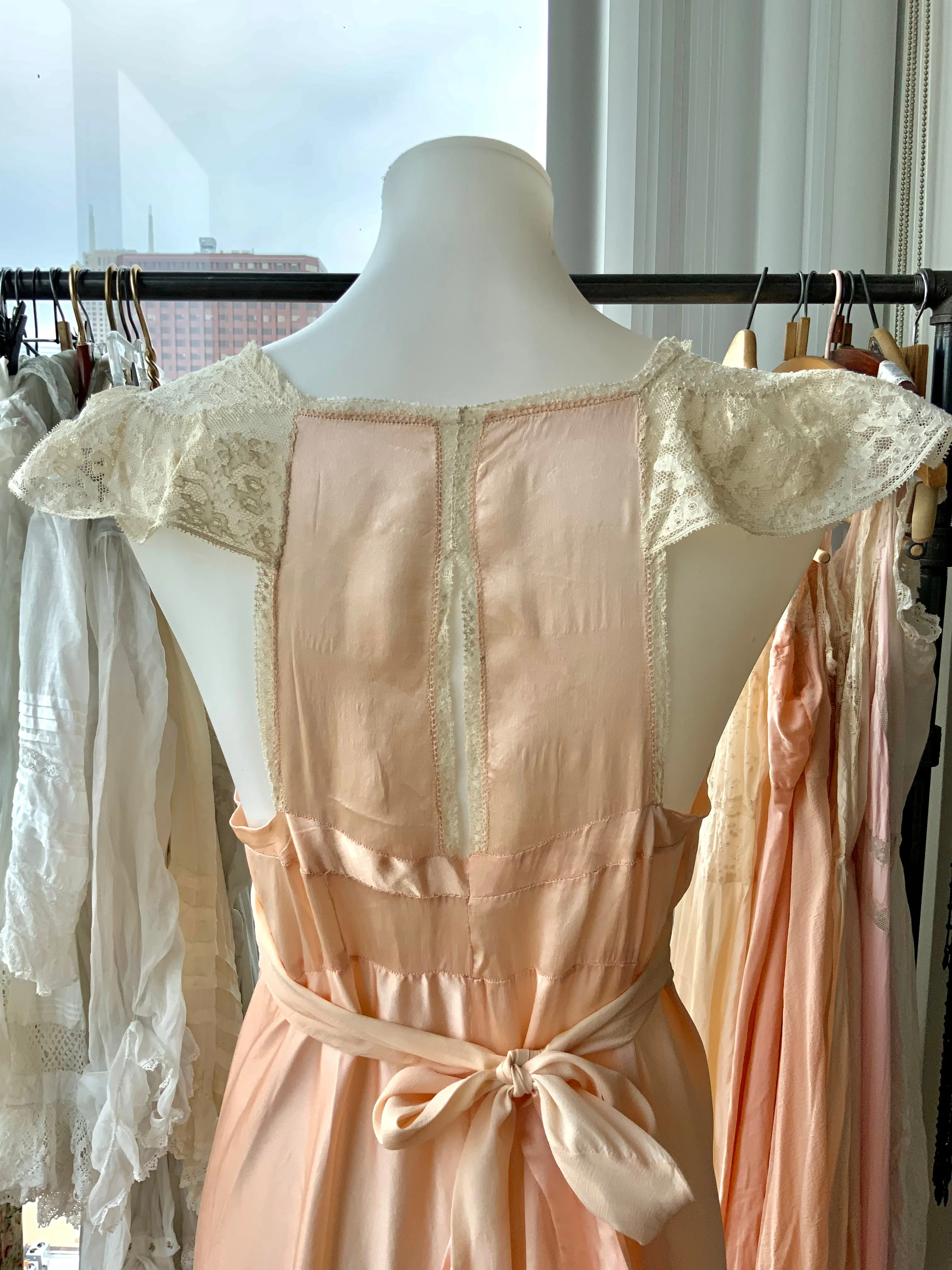 Silk Lace Bridal Nightgown - 30s - Bridal