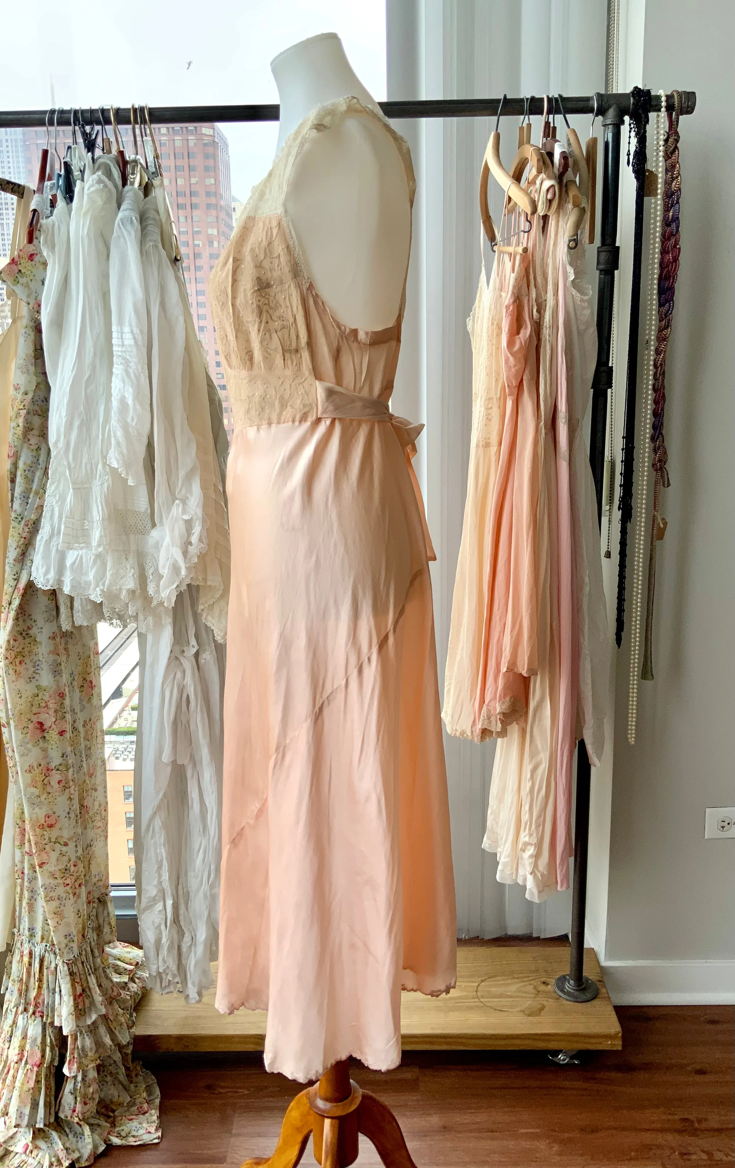 Silk Lace Bridal Nightgown - 30s - Bridal
