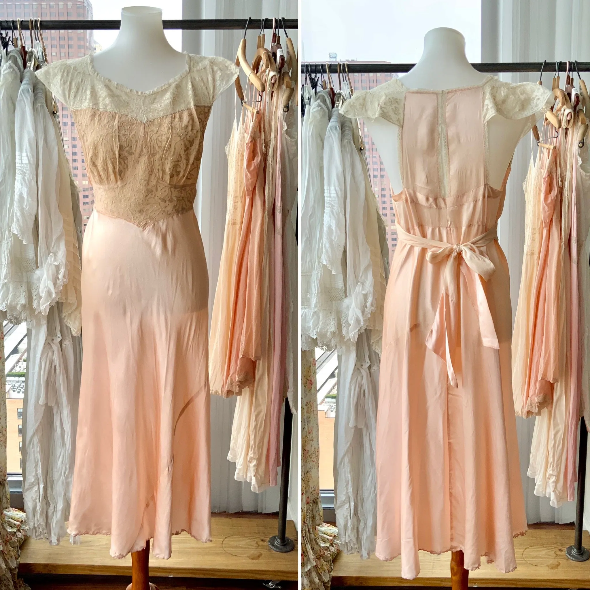 Silk Lace Bridal Nightgown - 30s - Bridal