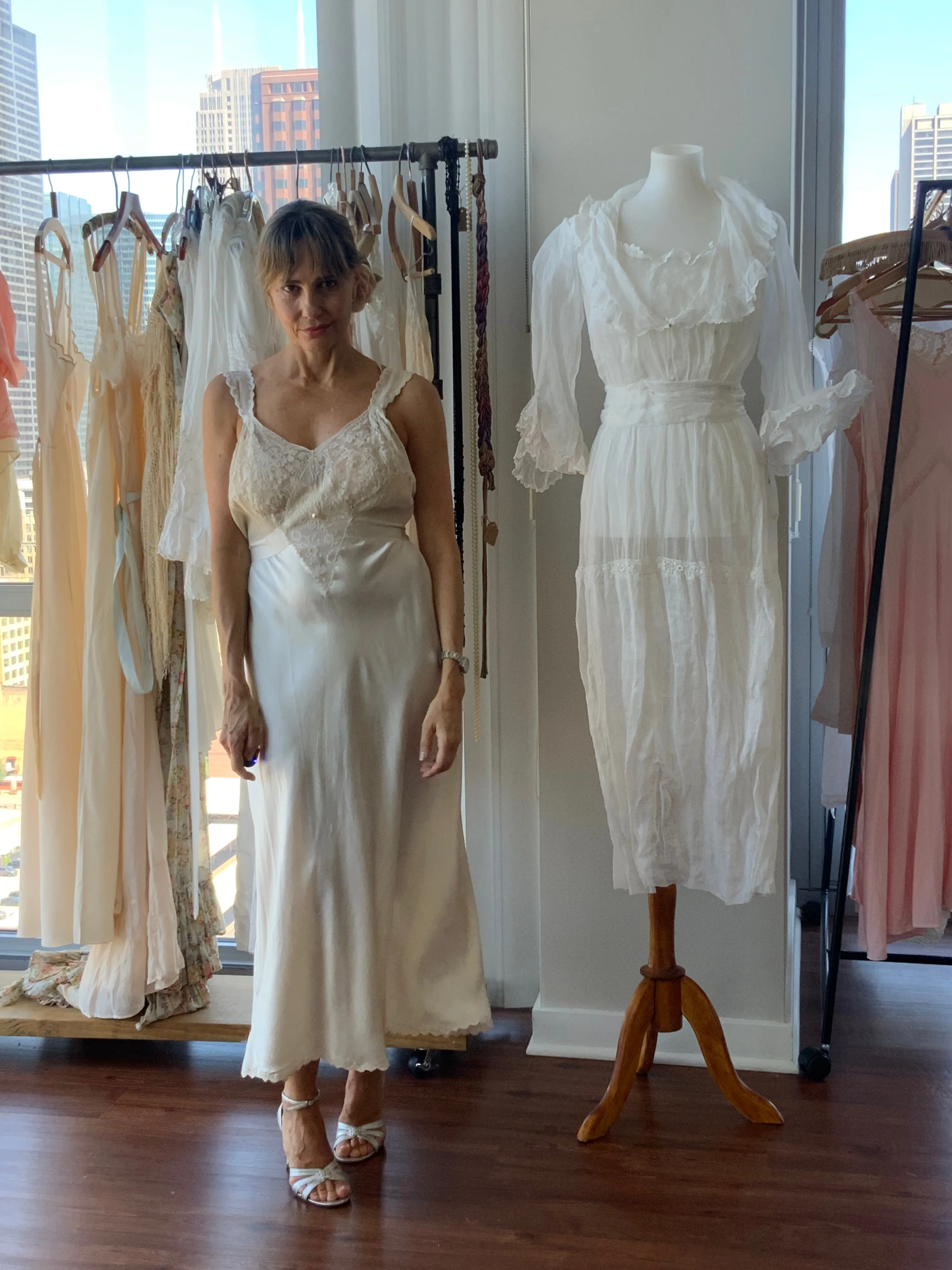 Silk Lace Bridal Nightgown - 30s - Bridal