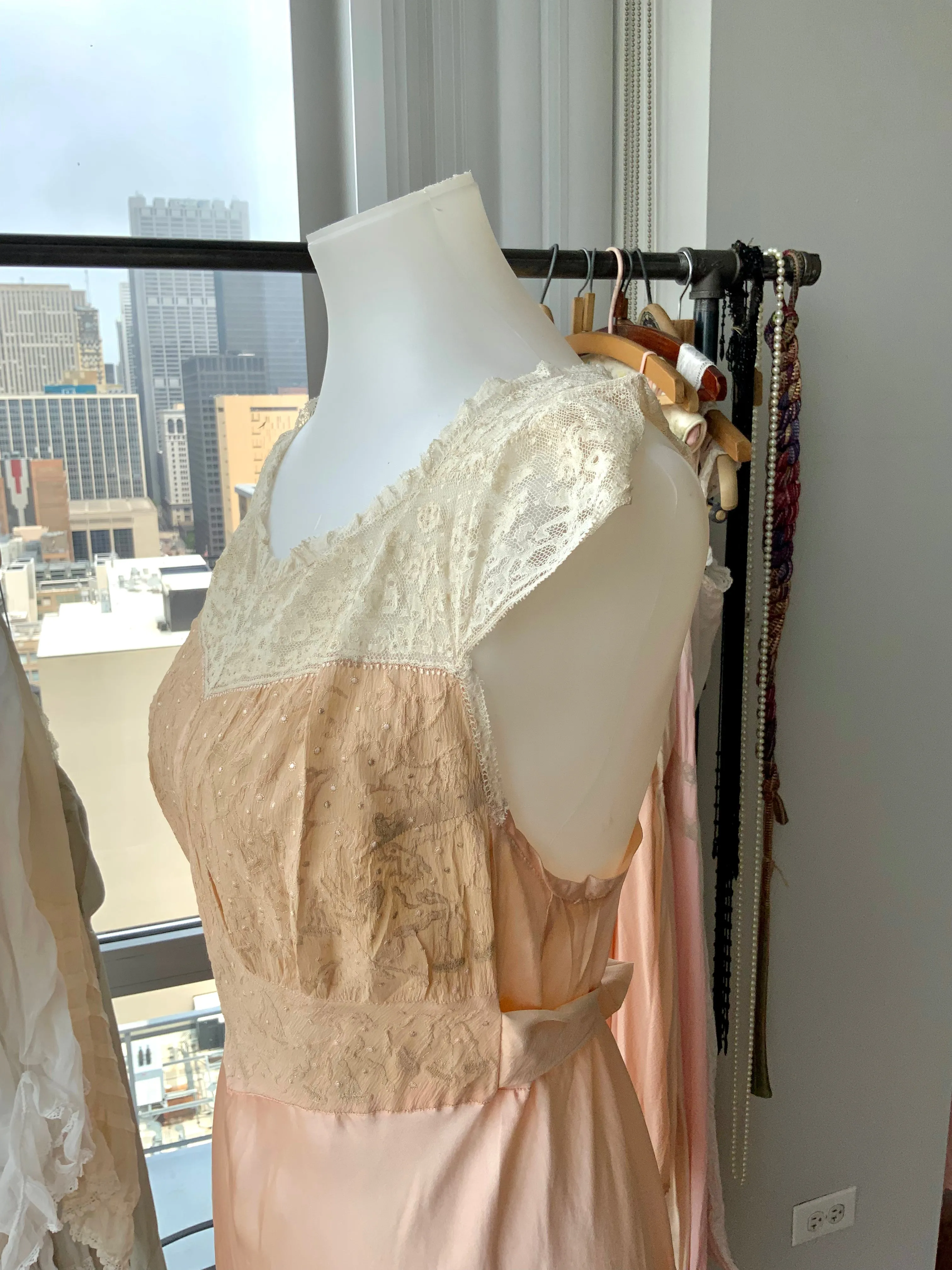 Silk Lace Bridal Nightgown - 30s - Bridal