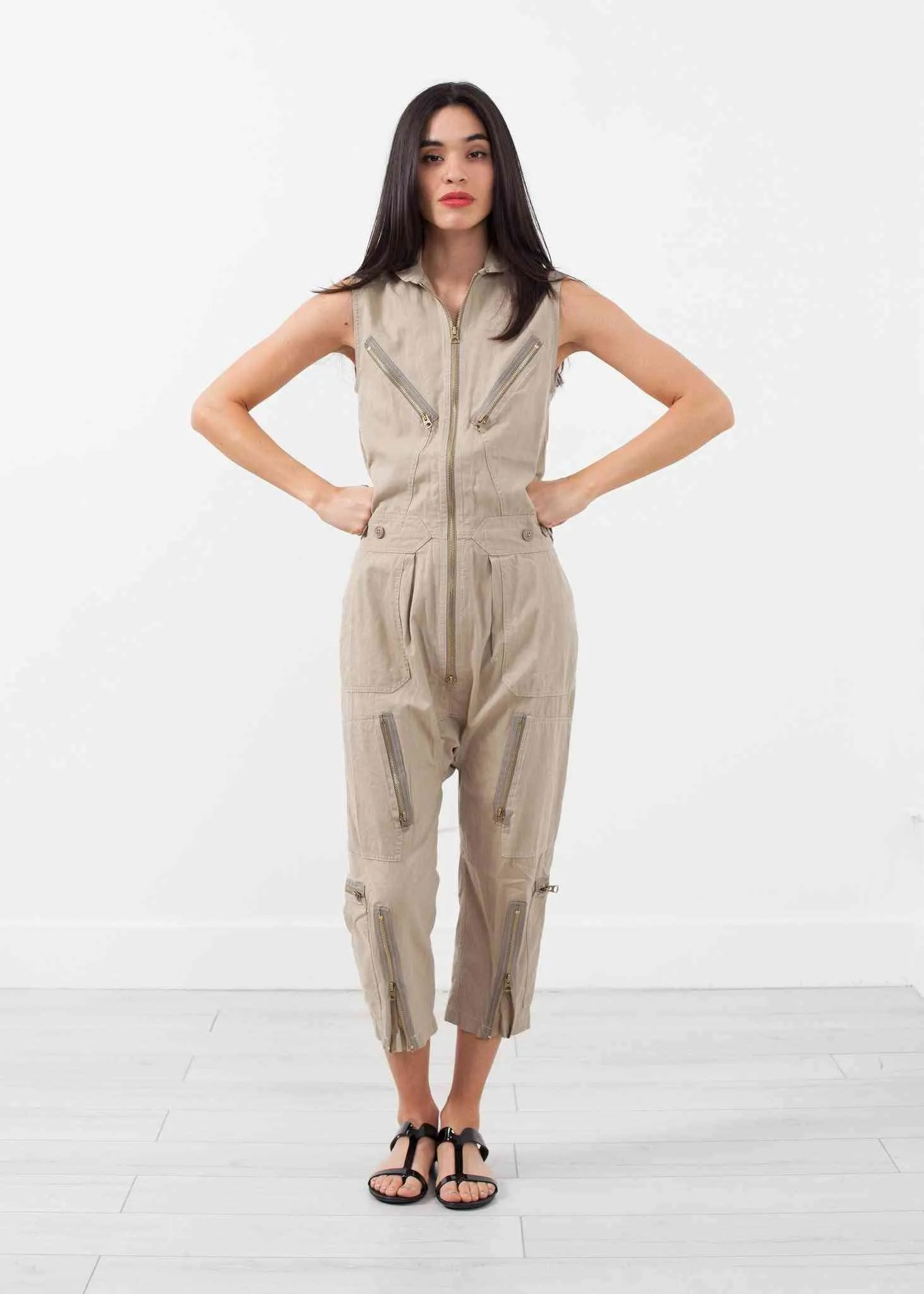 Sleeveless Harem Flightsuit