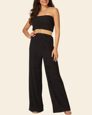 STRAPLESS BELTED JUMPSUIT