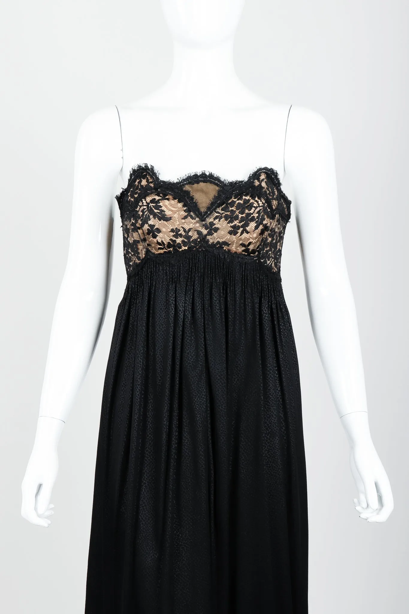 Strapless Lace Empire Gown