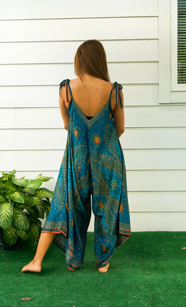 Teal Peacock Eye Jumpsuit