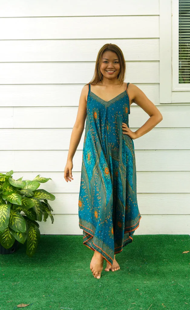Teal Peacock Eye Jumpsuit
