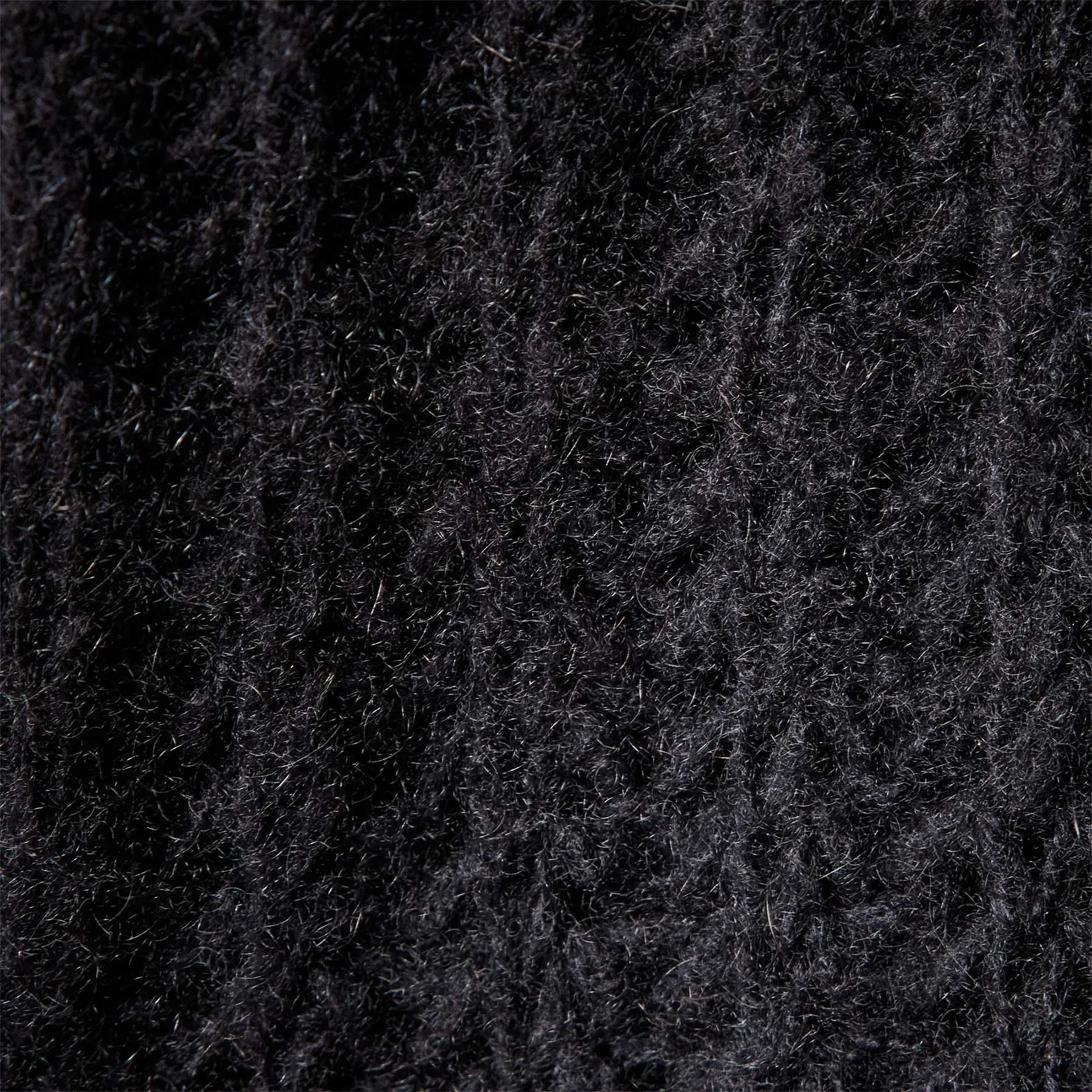 Textured Cashmere Knit Cardigan - Black