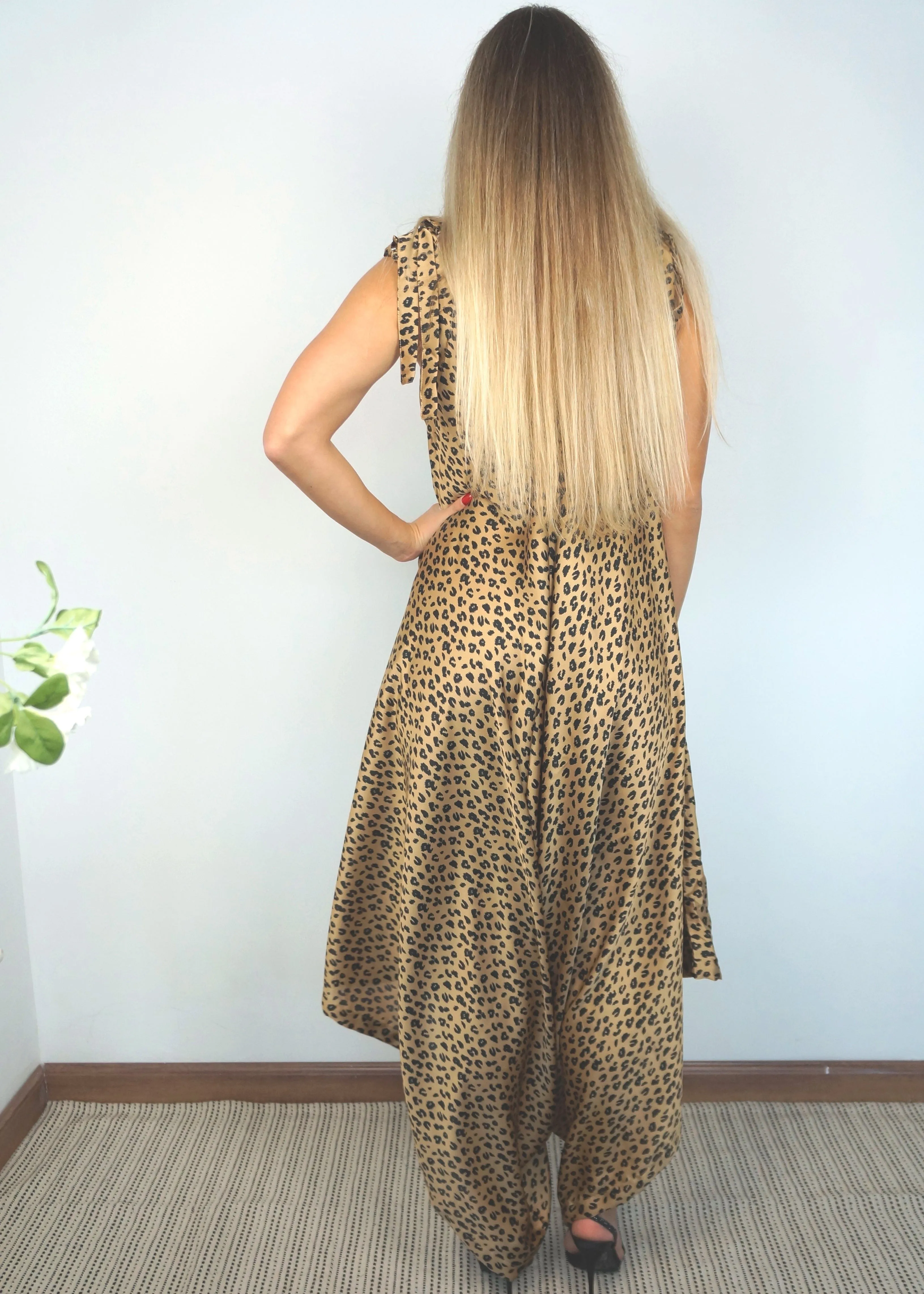 The Harem Jumpsuit - Leopard Gold