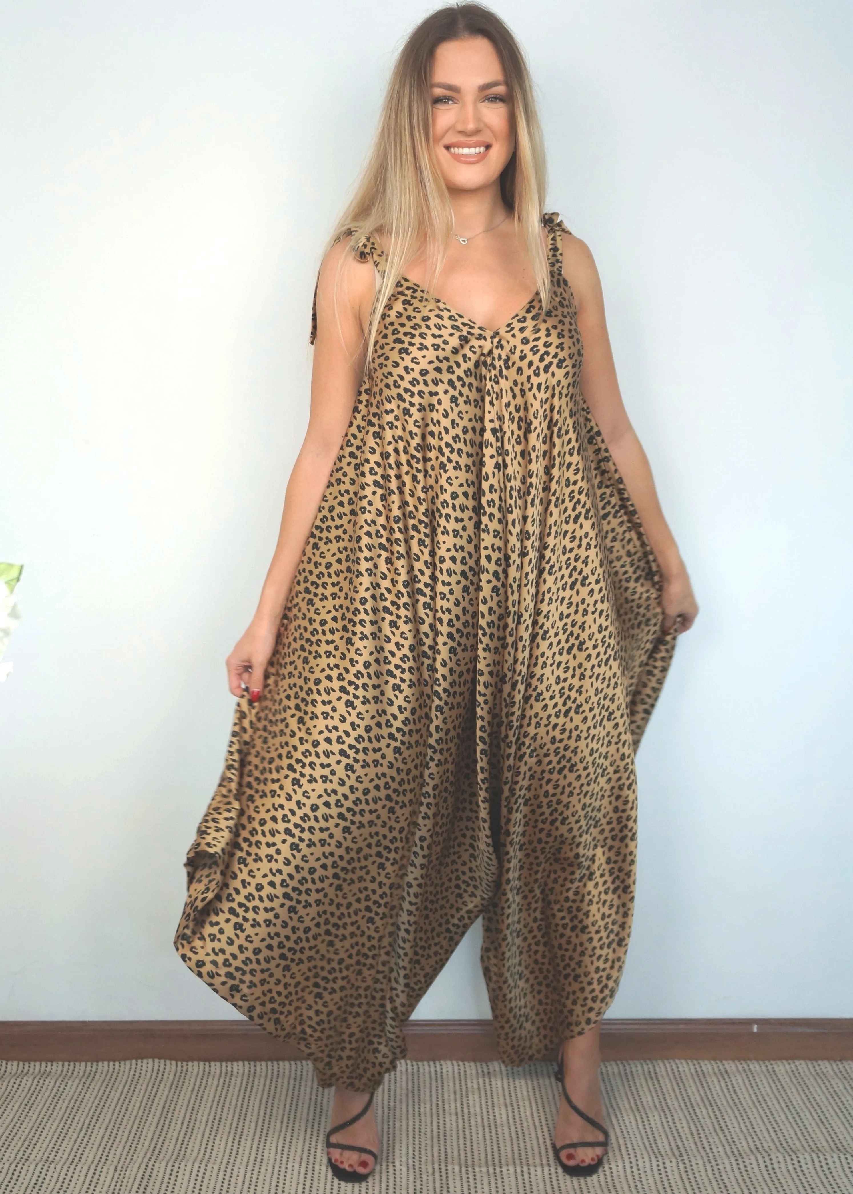 The Harem Jumpsuit - Leopard Gold