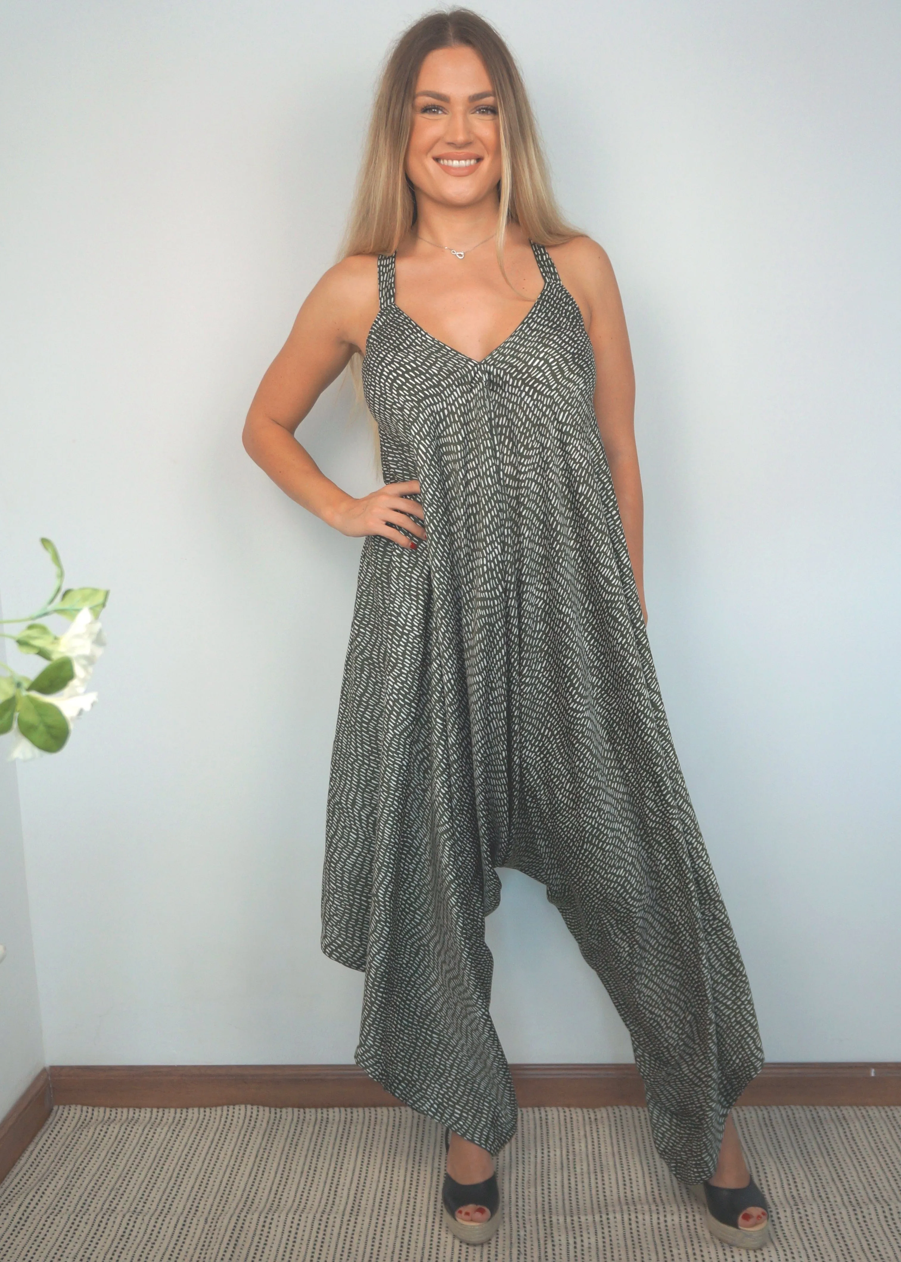 The Harem Jumpsuit - Olive Martinis