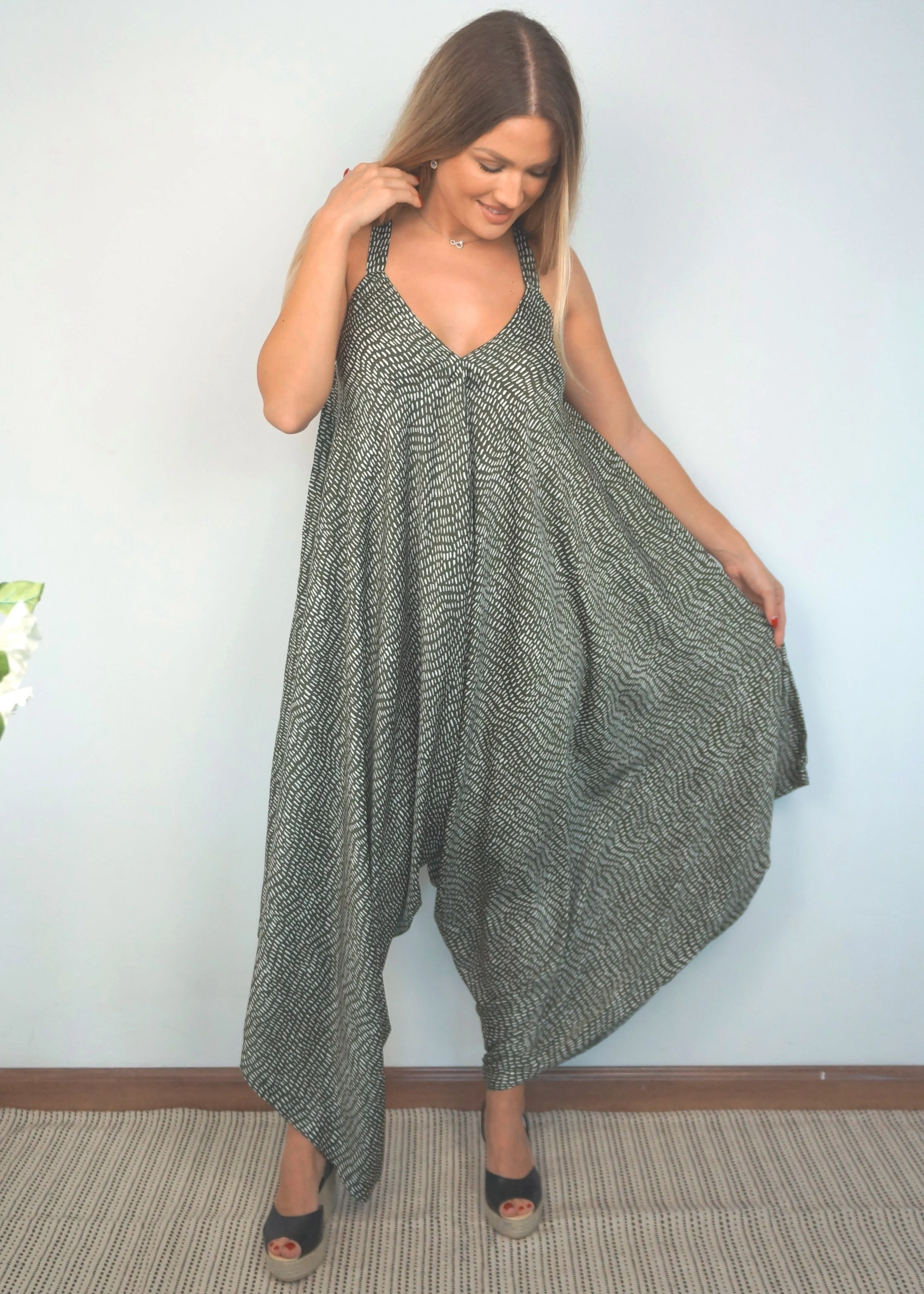 The Harem Jumpsuit - Olive Martinis