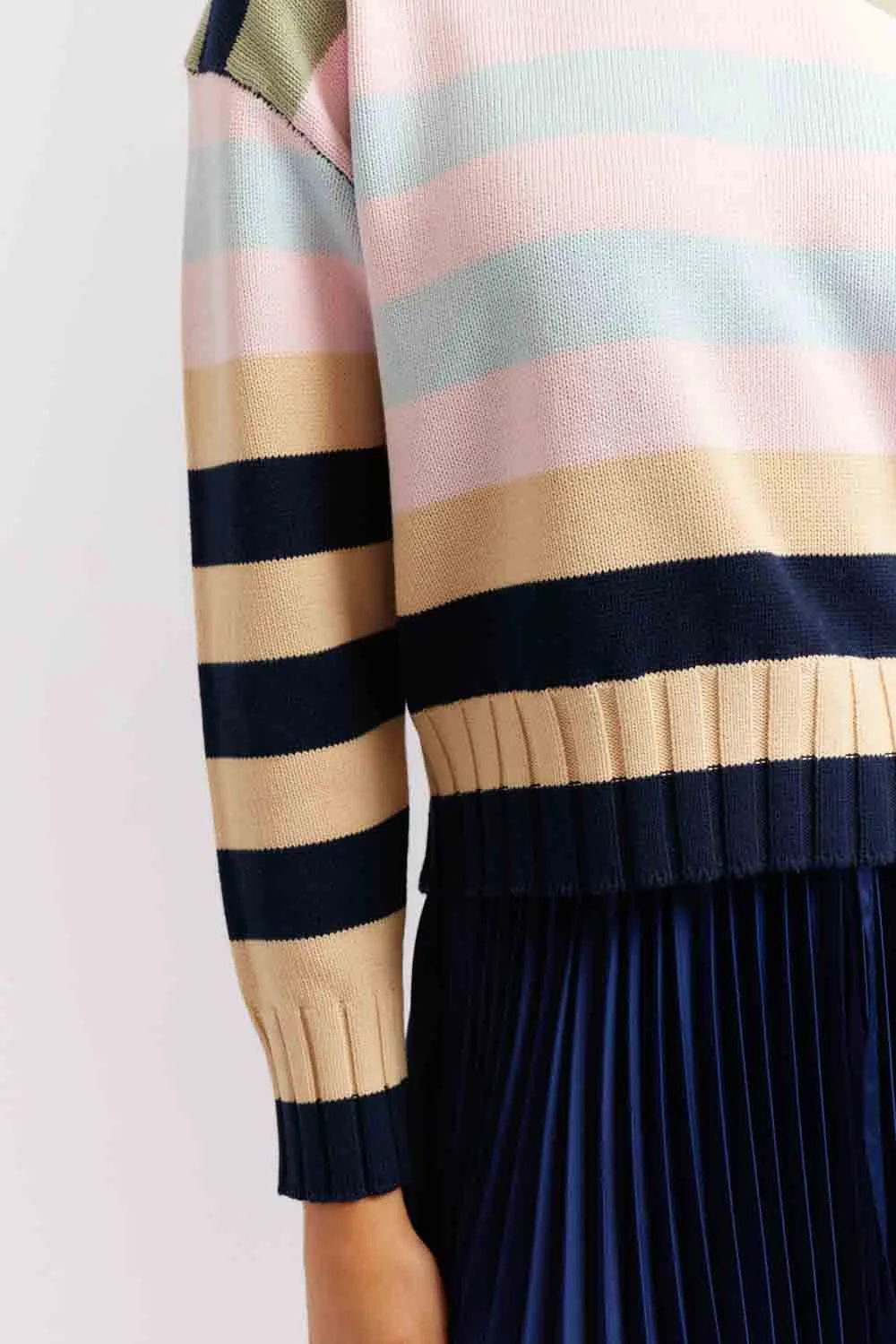 Tootsie Stripe Sweater - Navy