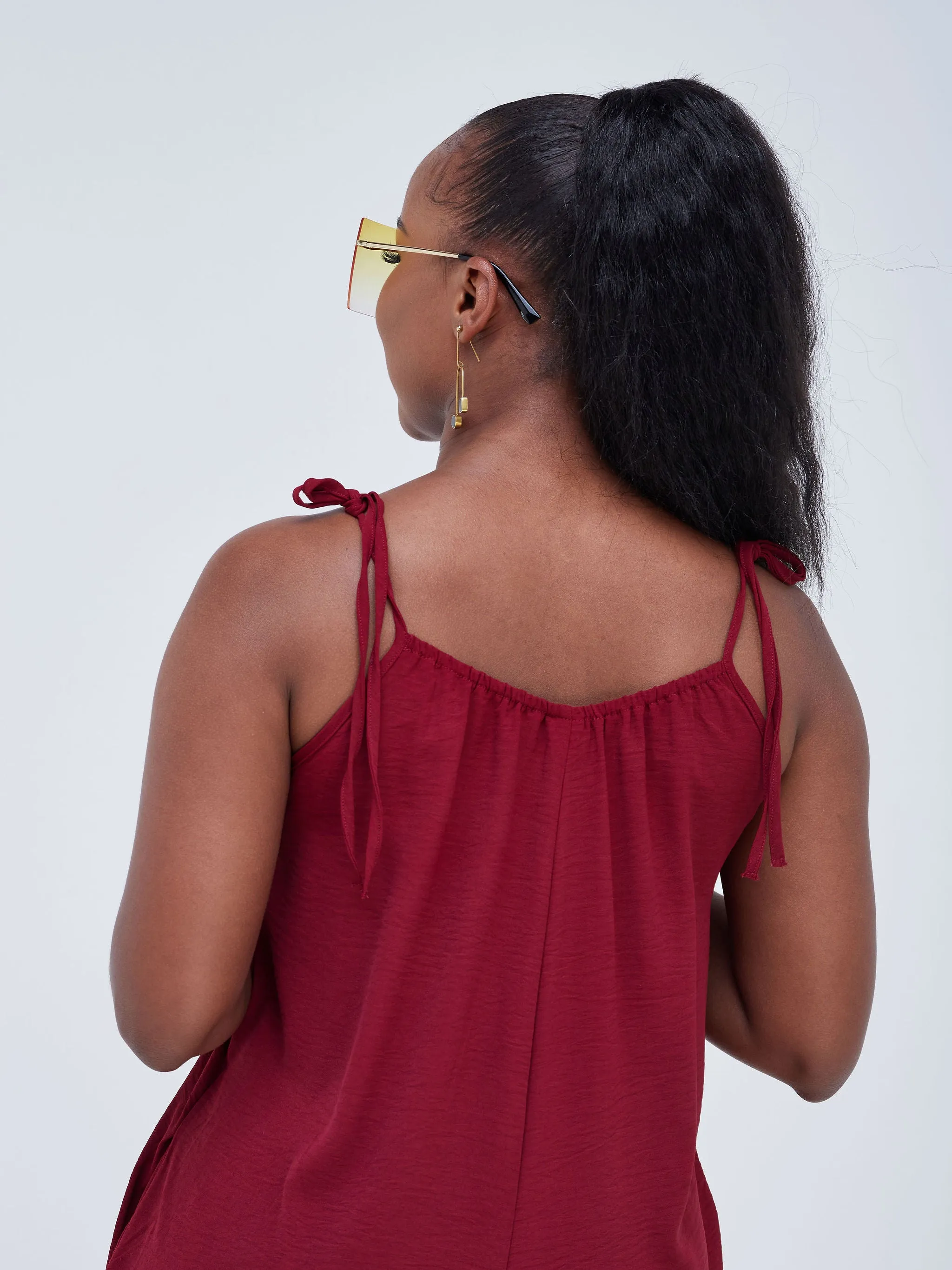 Vivo Dayo Strappy Harem Jumpsuit - Dark Maroon