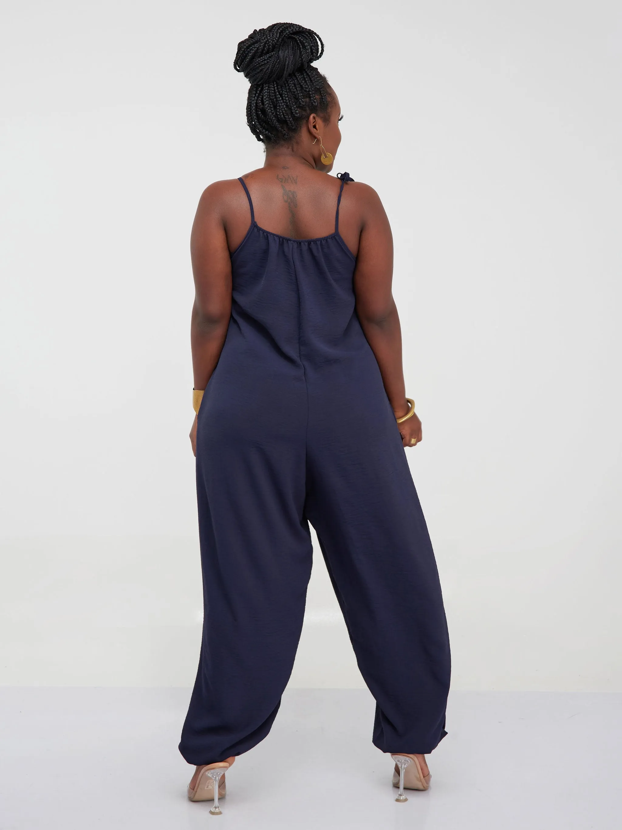 Vivo Dayo Strappy Harem Jumpsuit - Navy Blue