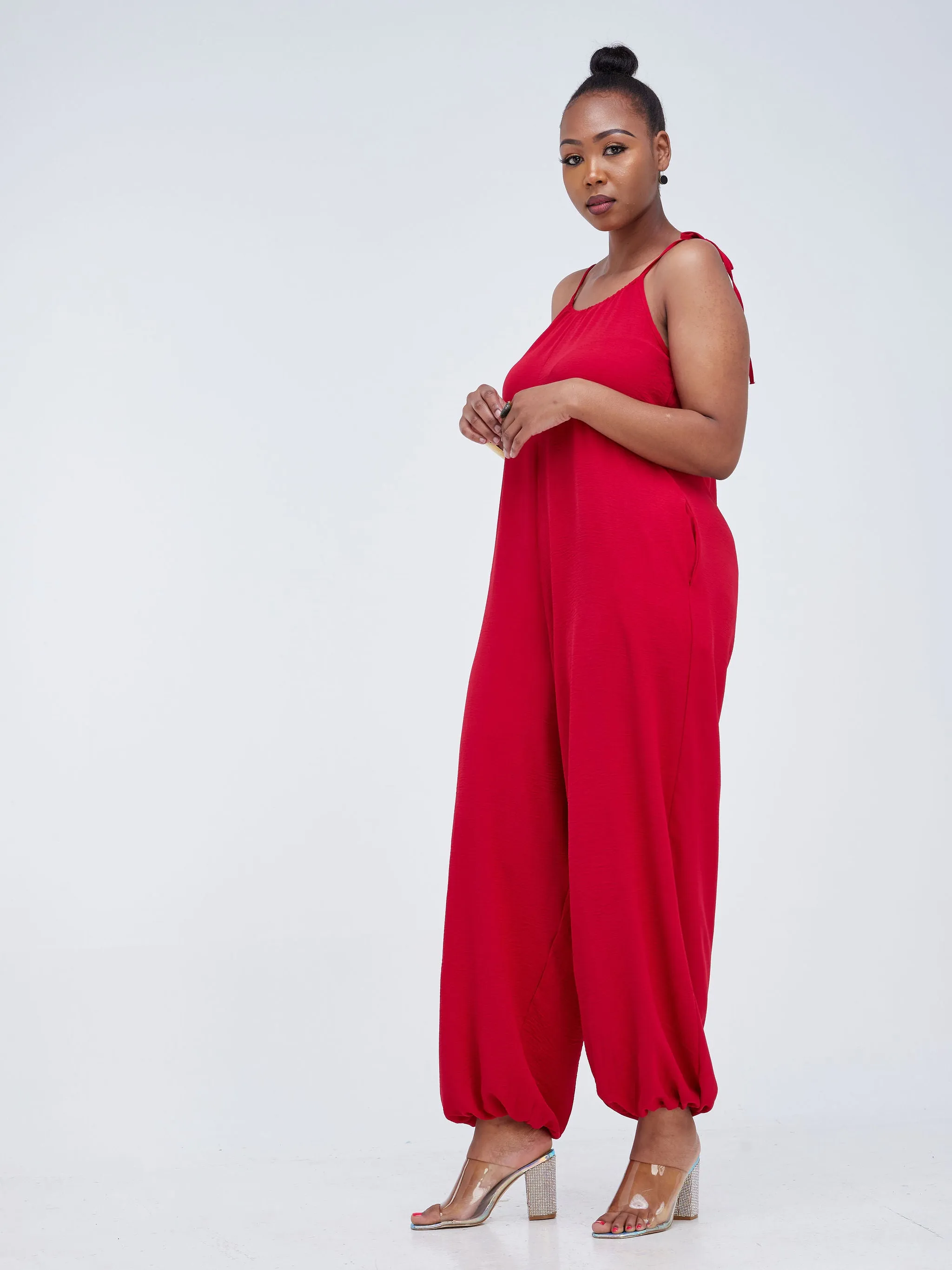 Vivo Dayo Strappy Harem Jumpsuit - Red