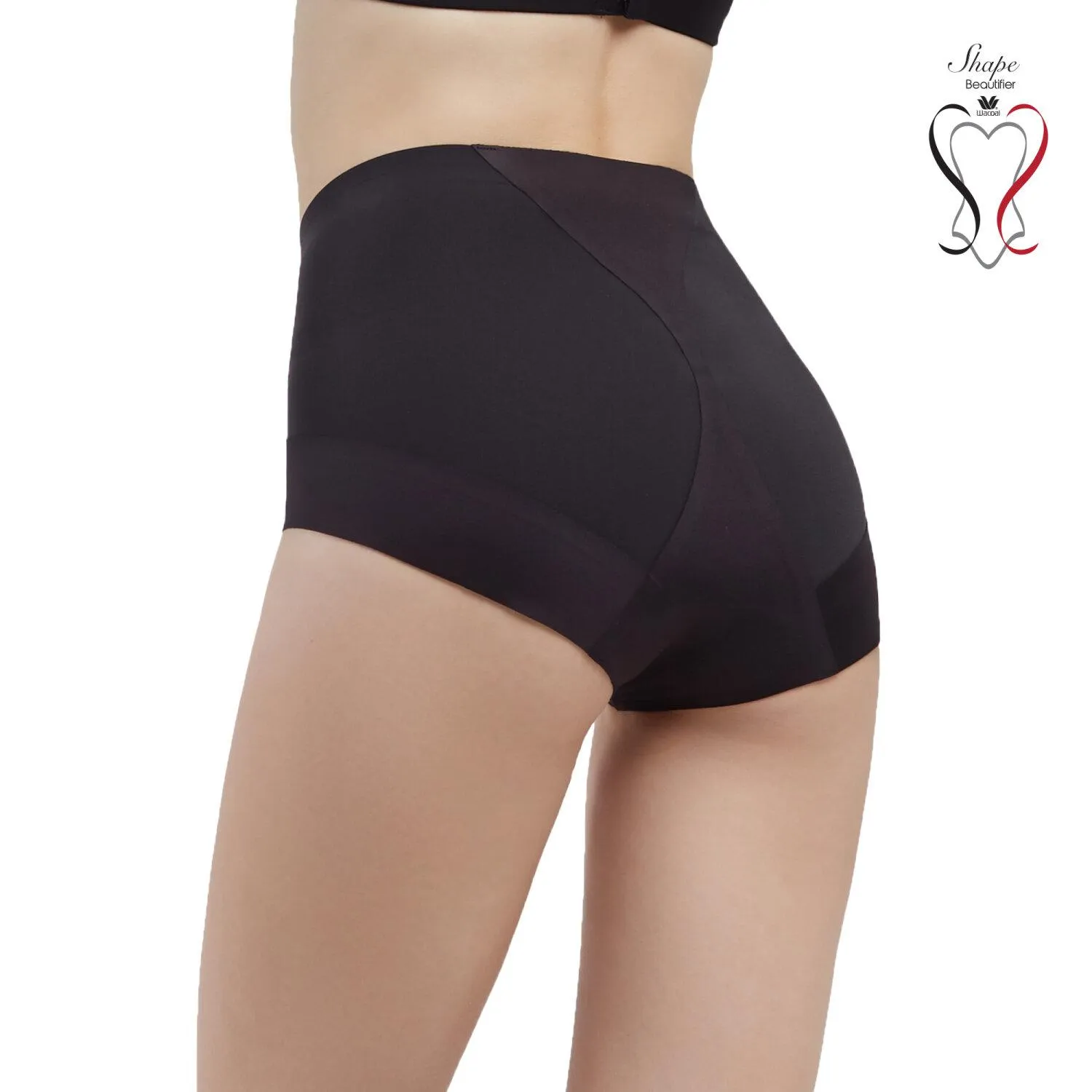 Wacoal Shapewear Hip กางเกงกระชับสัดส่วน ขาสั้นเอวปกติ รุ่น WY1172 สีดำ (BL)