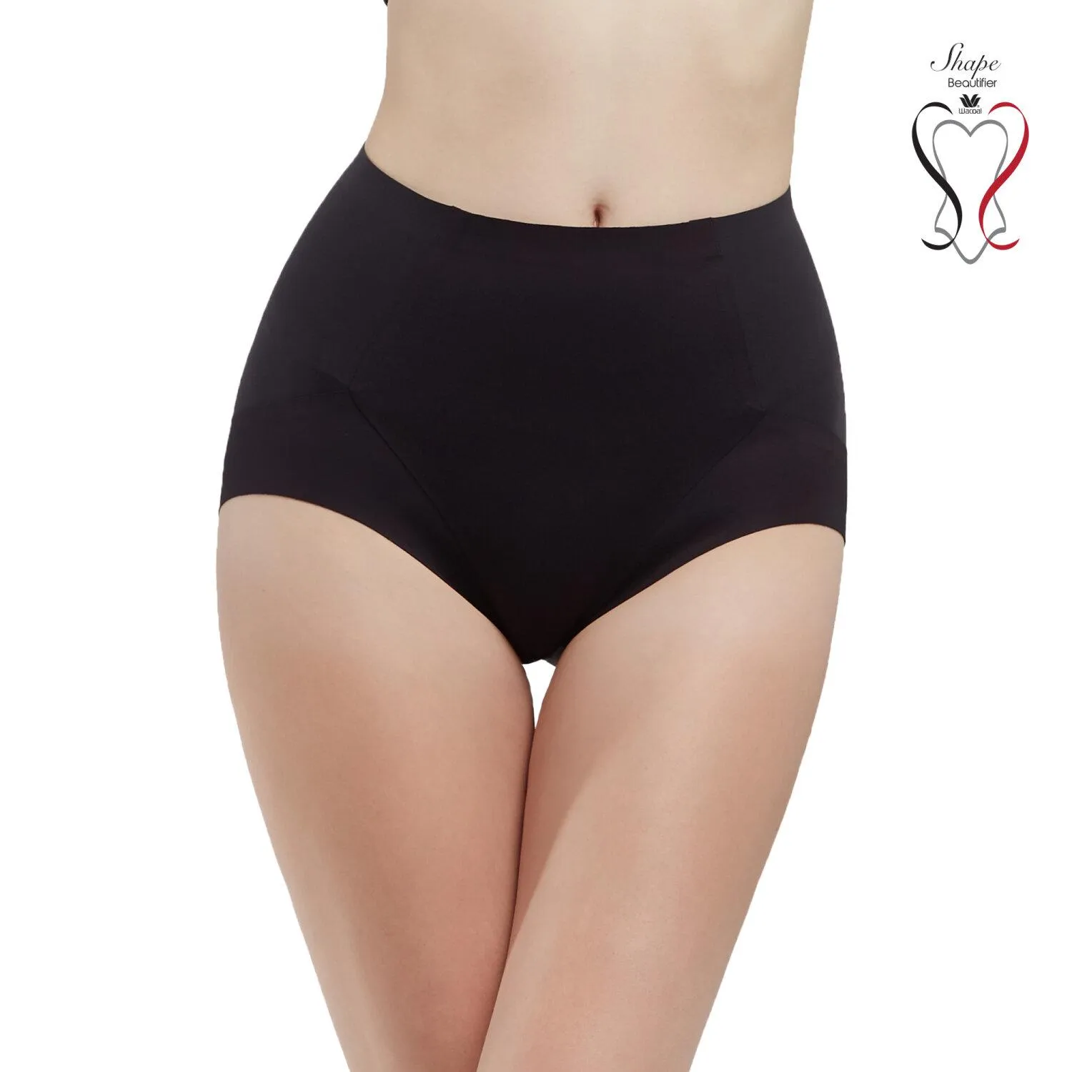 Wacoal Shapewear Hip กางเกงกระชับสัดส่วน ขาสั้นเอวปกติ รุ่น WY1172 สีดำ (BL)