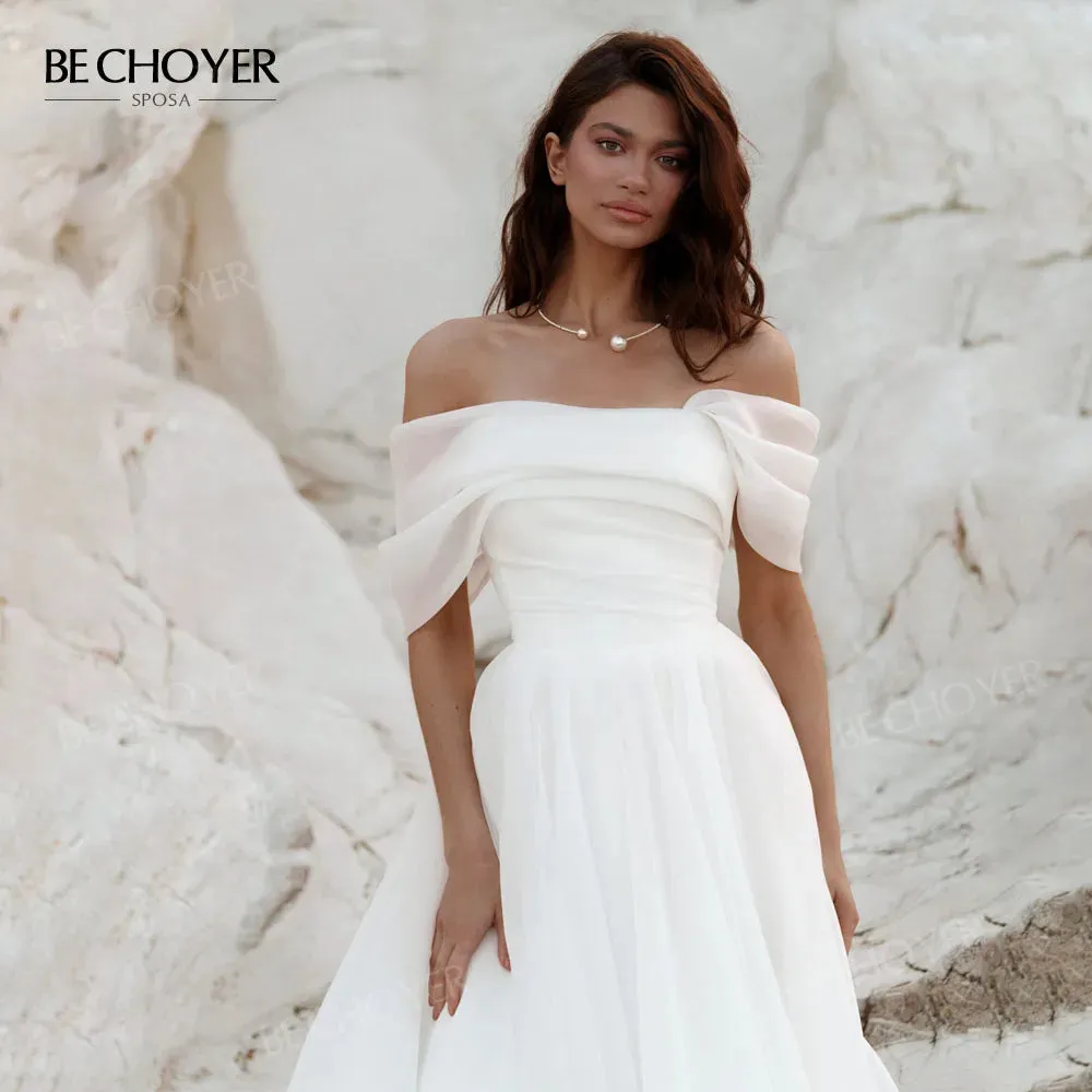 Wedding Dress Off the Shoulder Simple Bride Gown Beach