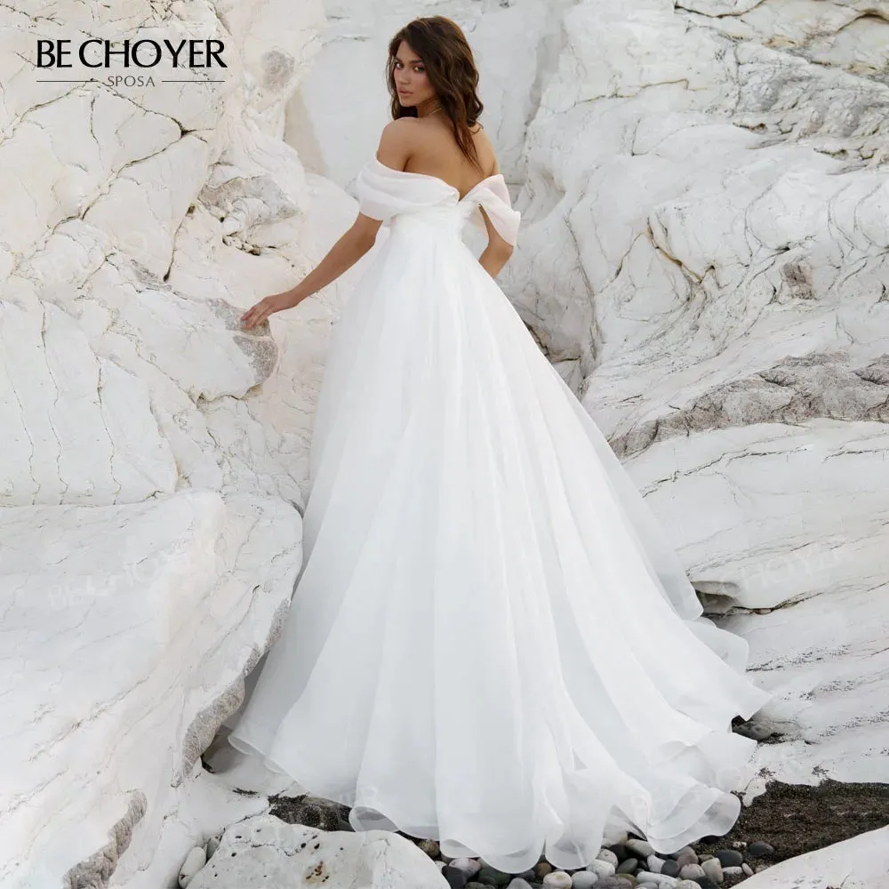 Wedding Dress Off the Shoulder Simple Bride Gown Beach