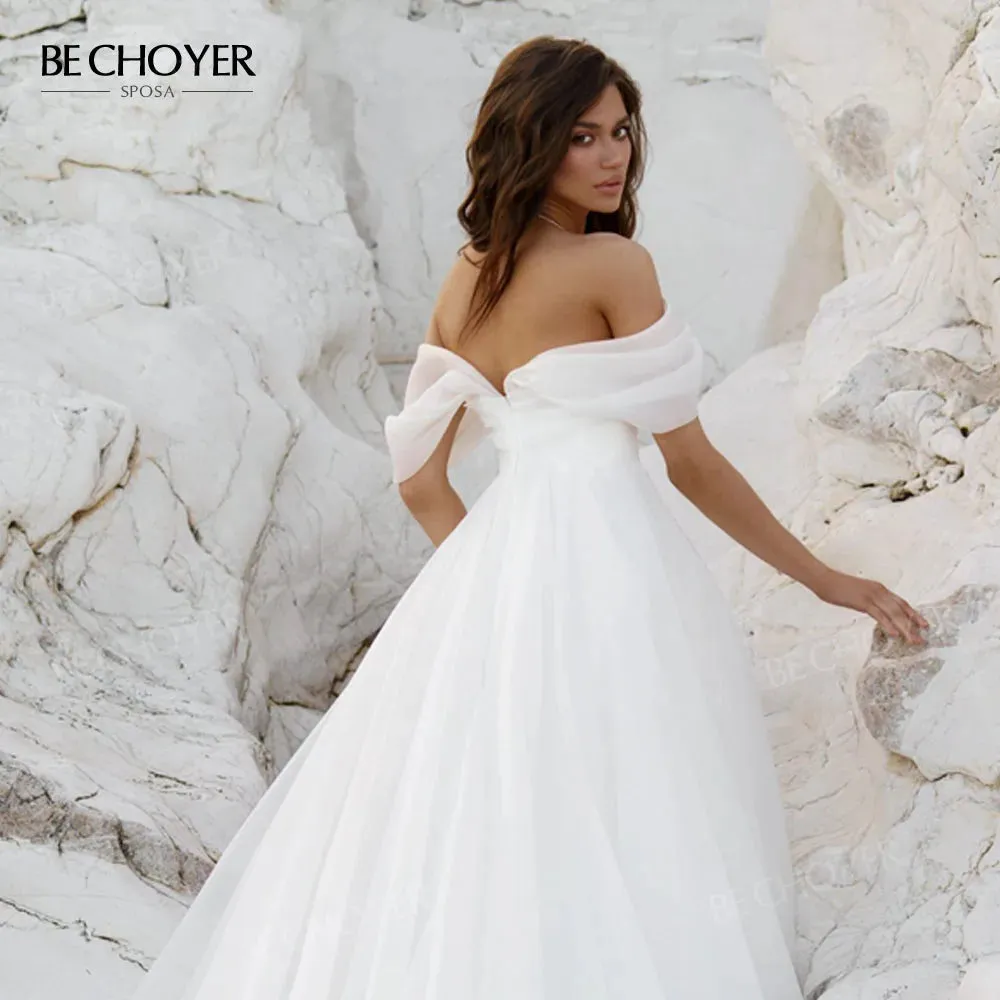Wedding Dress Off the Shoulder Simple Bride Gown Beach