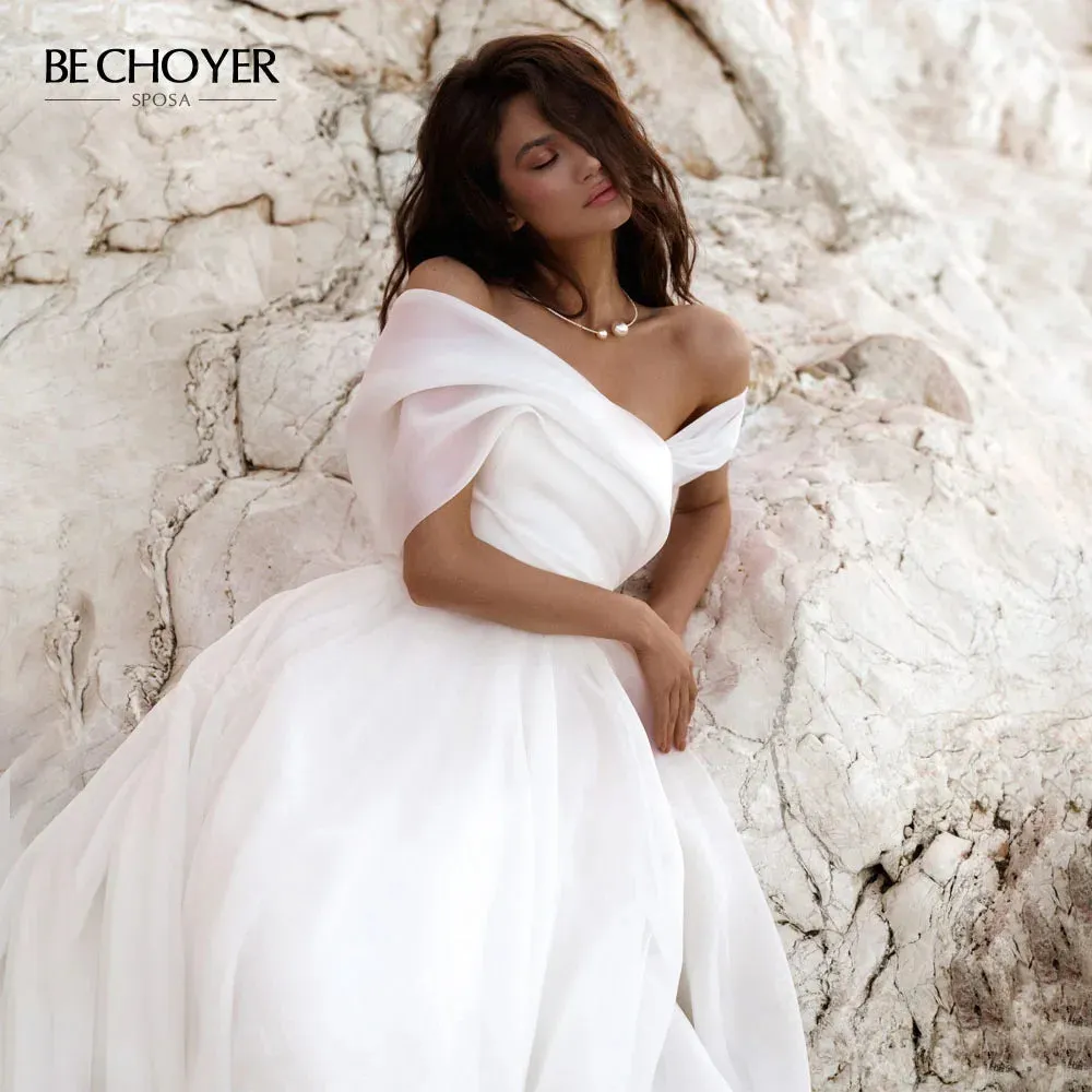 Wedding Dress Off the Shoulder Simple Bride Gown Beach
