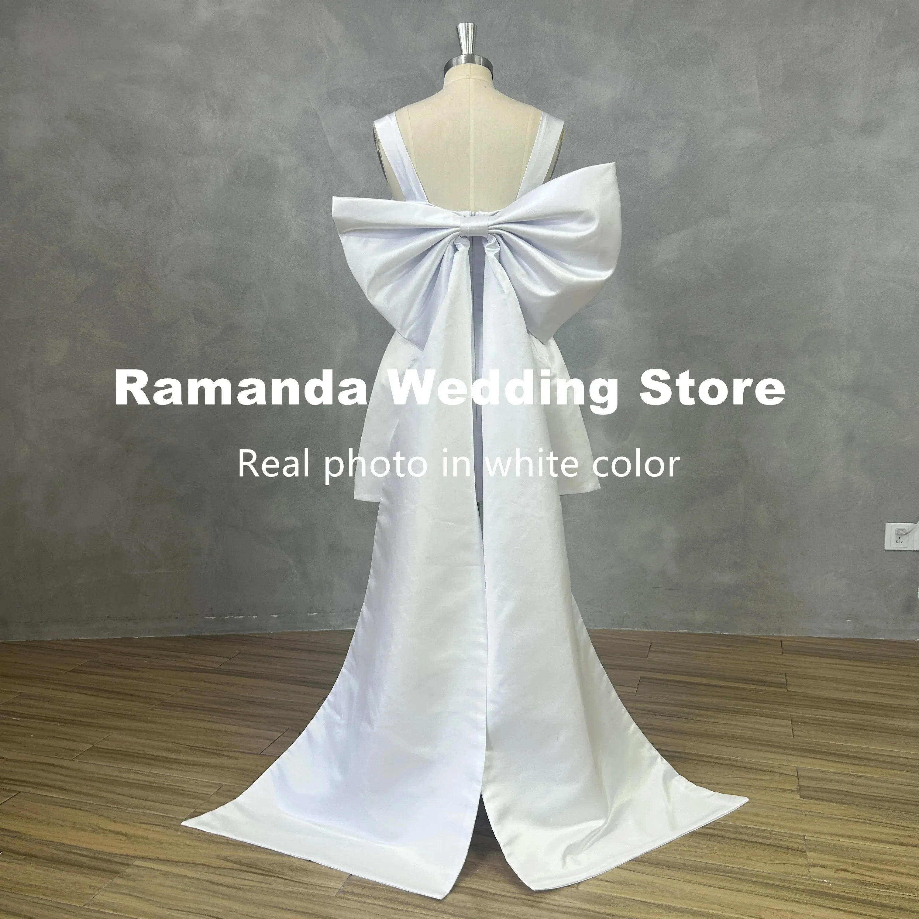 Wedding Dress Simple Backless Mini Above Knee Bridal Gown Robe De Mariee