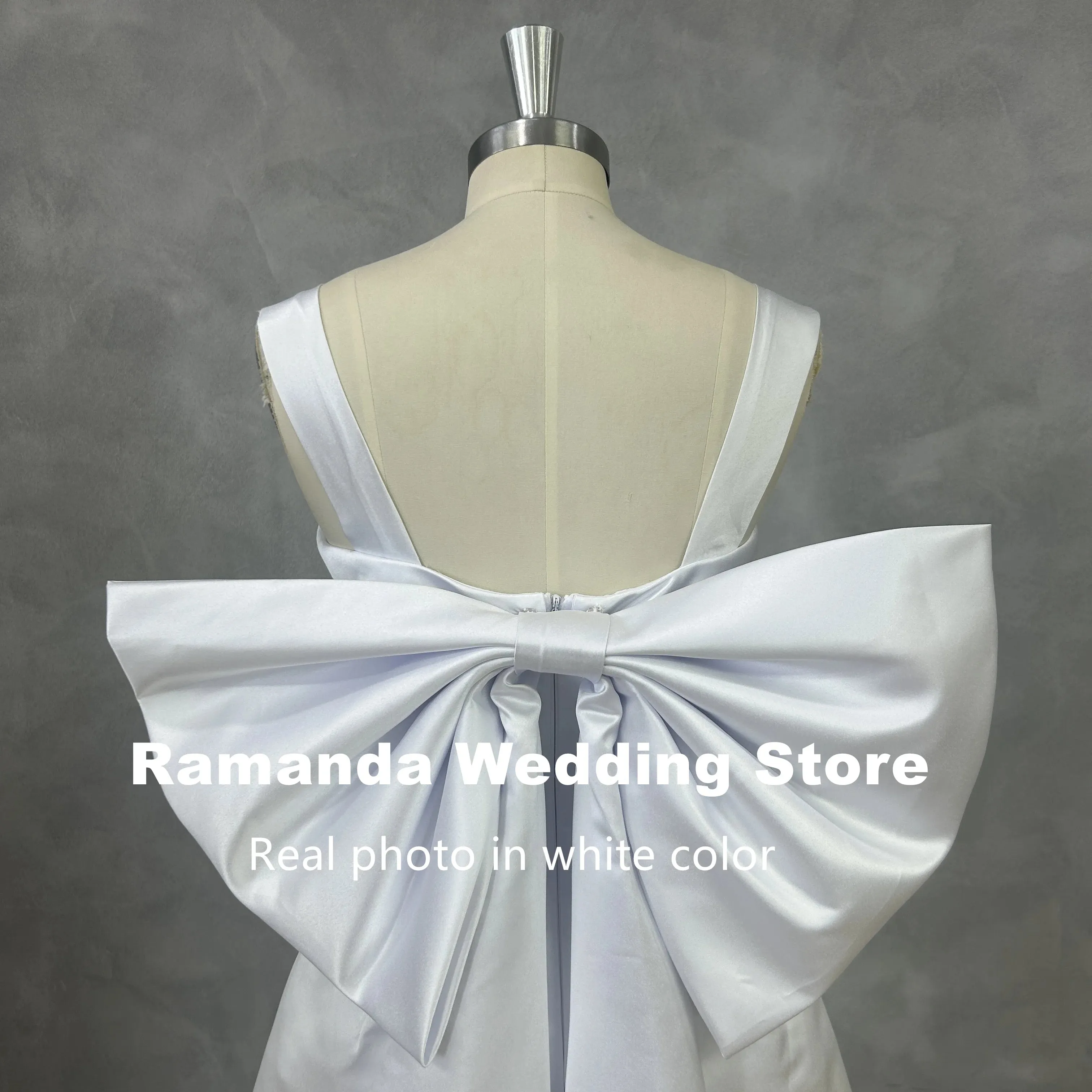 Wedding Dress Simple Backless Mini Above Knee Bridal Gown Robe De Mariee